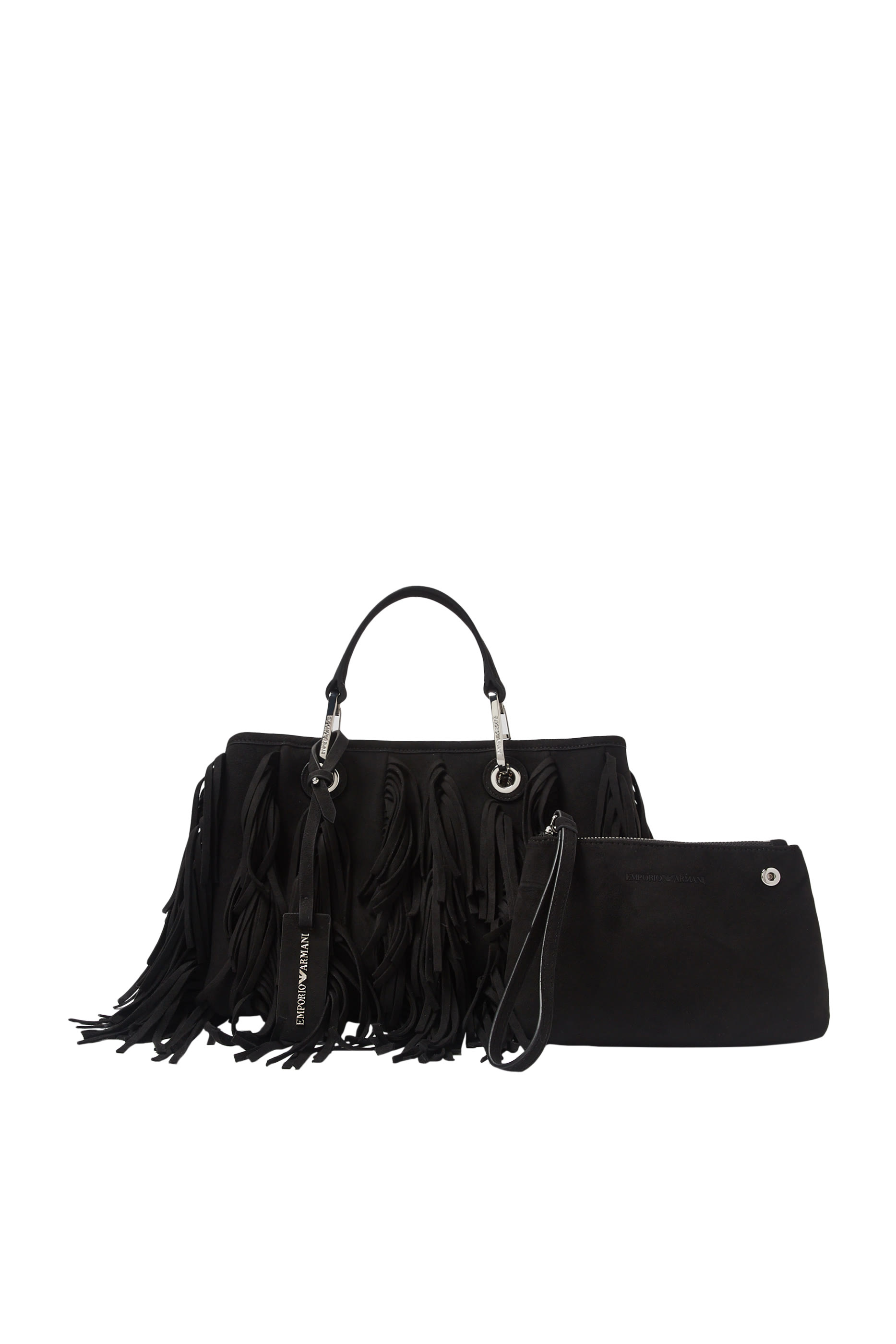 MyEA Faux Suede Shopper Bag with Fringes