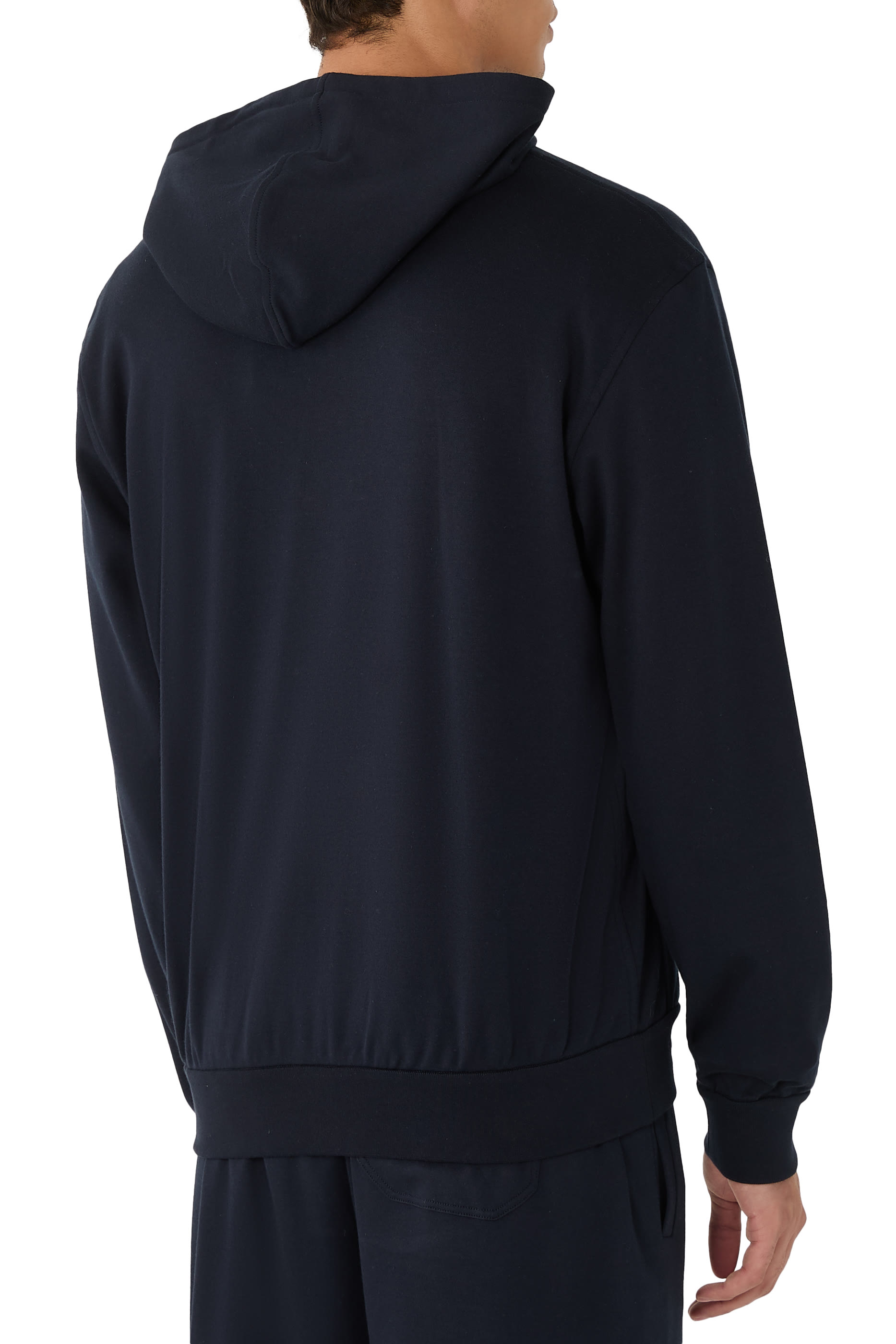 Stretch Cotton Full-Zip Hooded Blouson