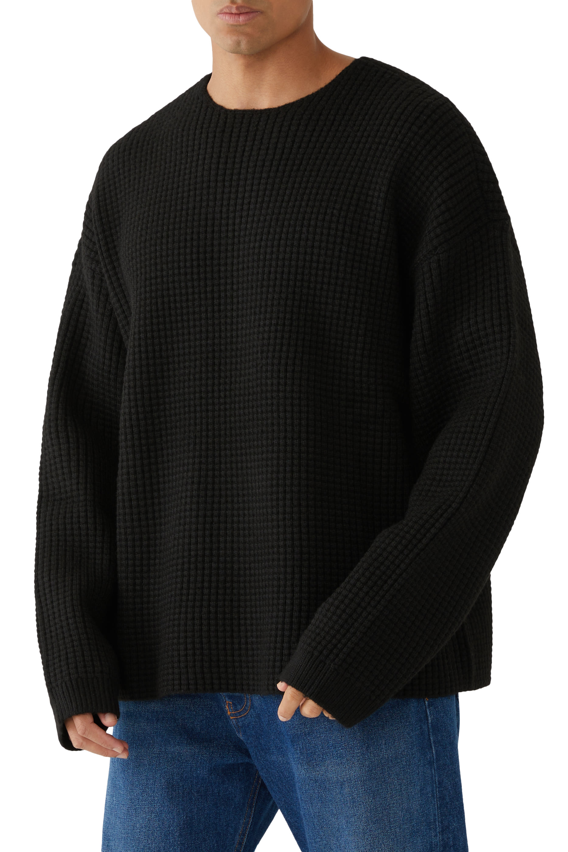 Heavy Waffle Crewneck Sweater