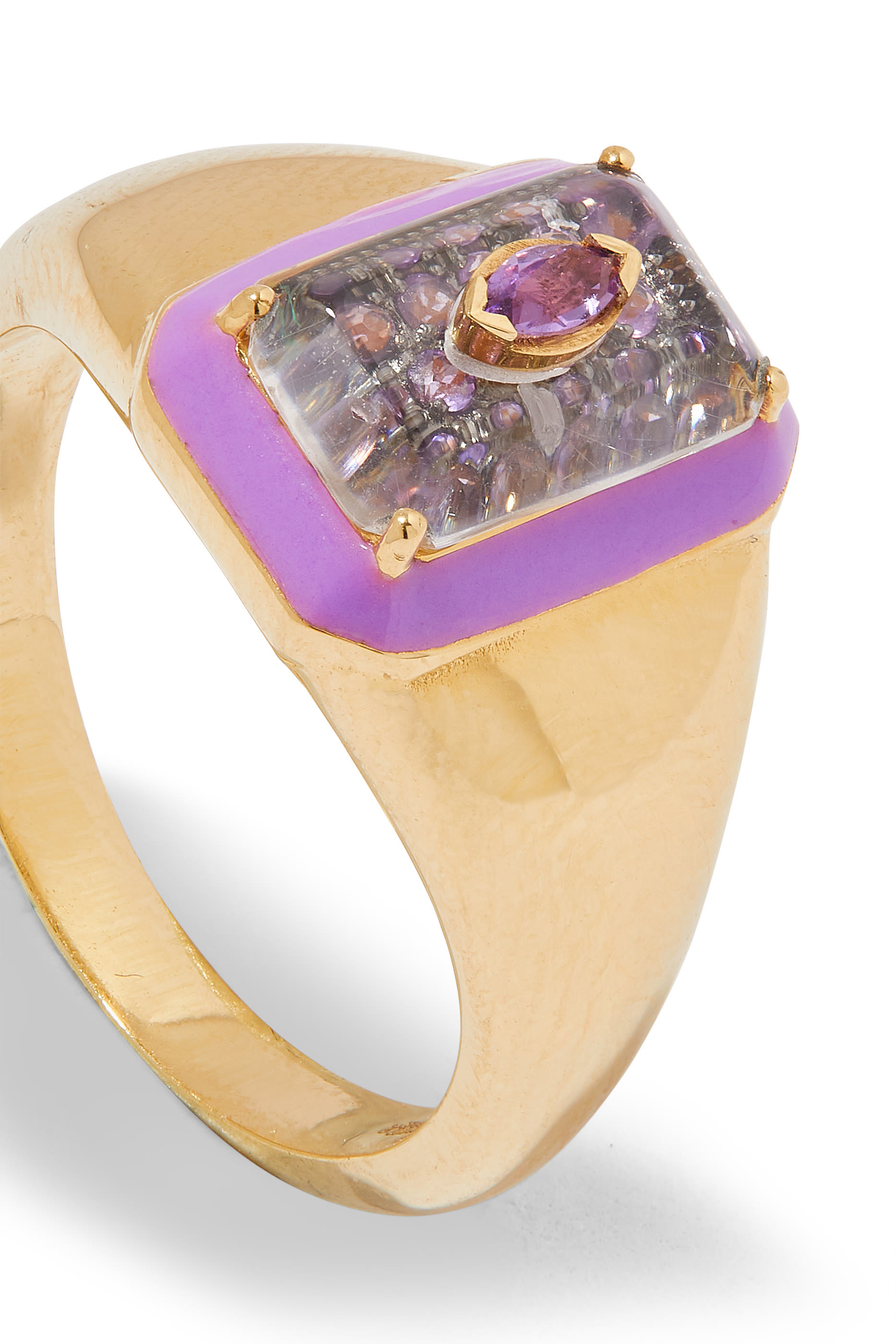 Pinky Ring, 18k Yellow Gold & Amethyst