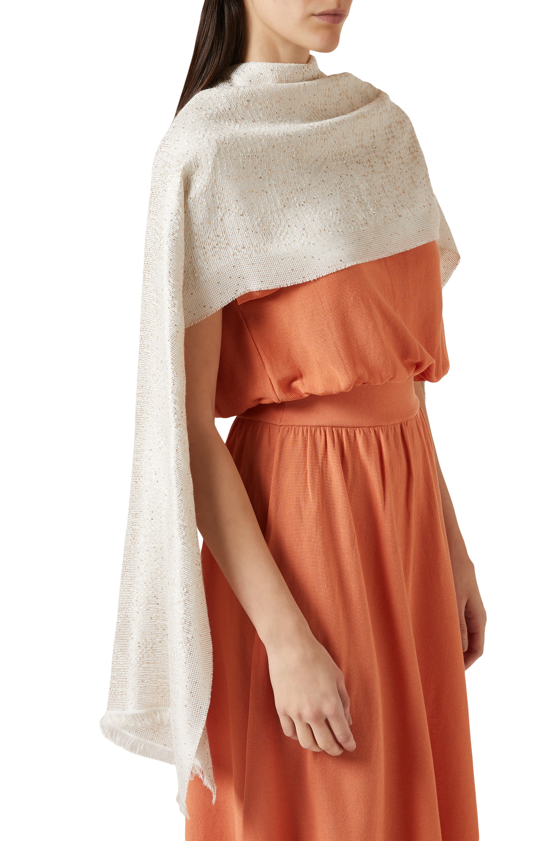 Embroidered Jacquard Scarf