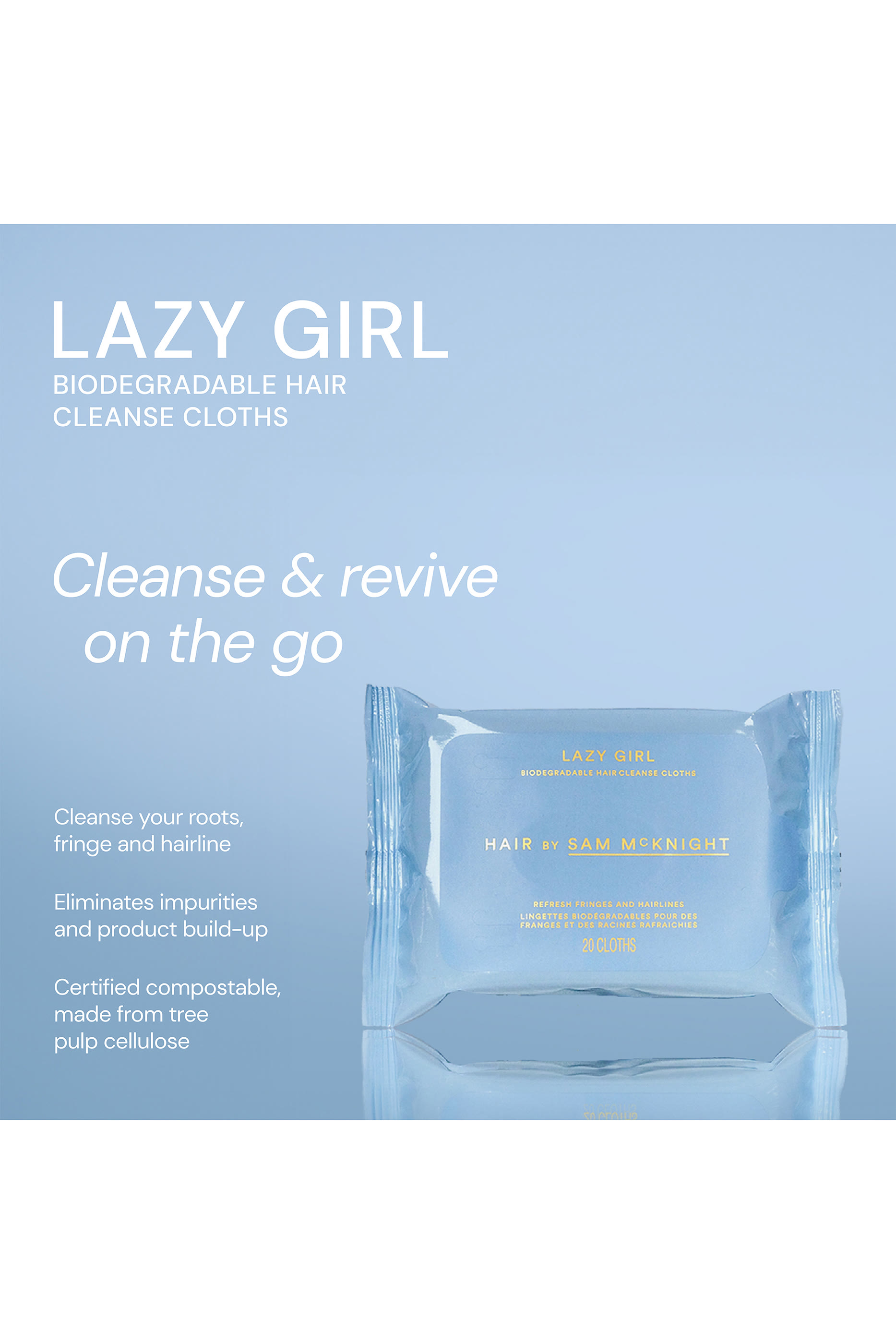 Lazy Girl Biodegradable Hair Cleanse Cloths