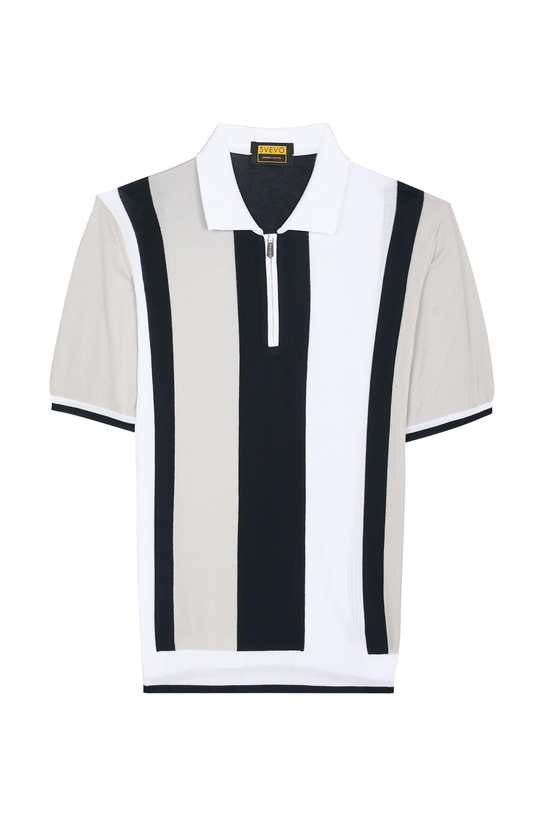 Stripe Half-Zip Polo Shirt
