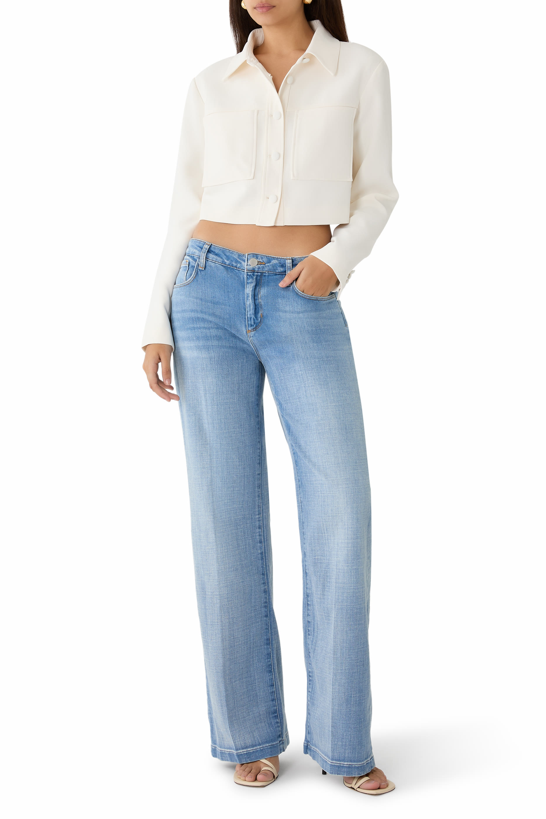 Cropped Button-Up Jacket