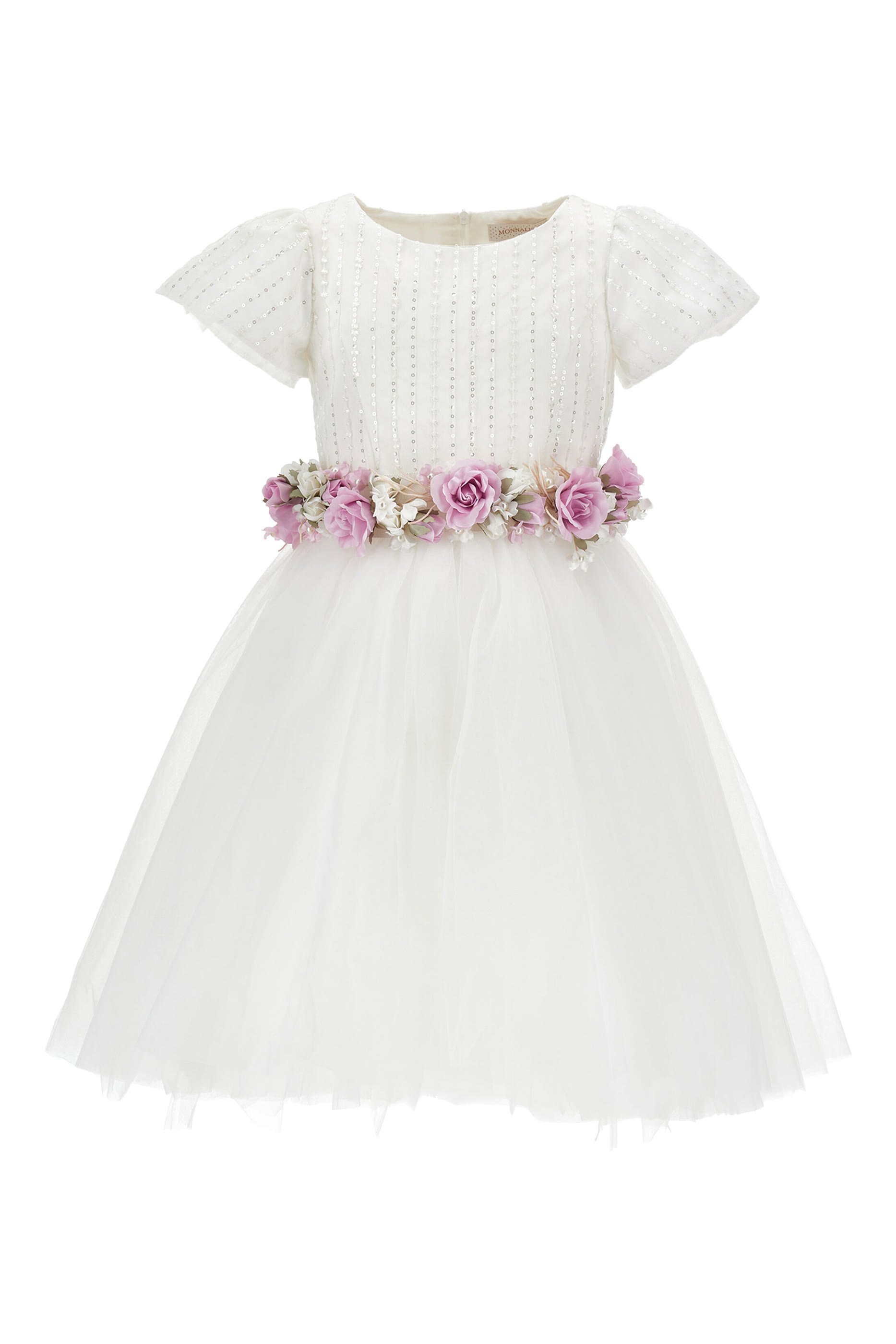 Kids Sequin Flowers Tulle Dress 