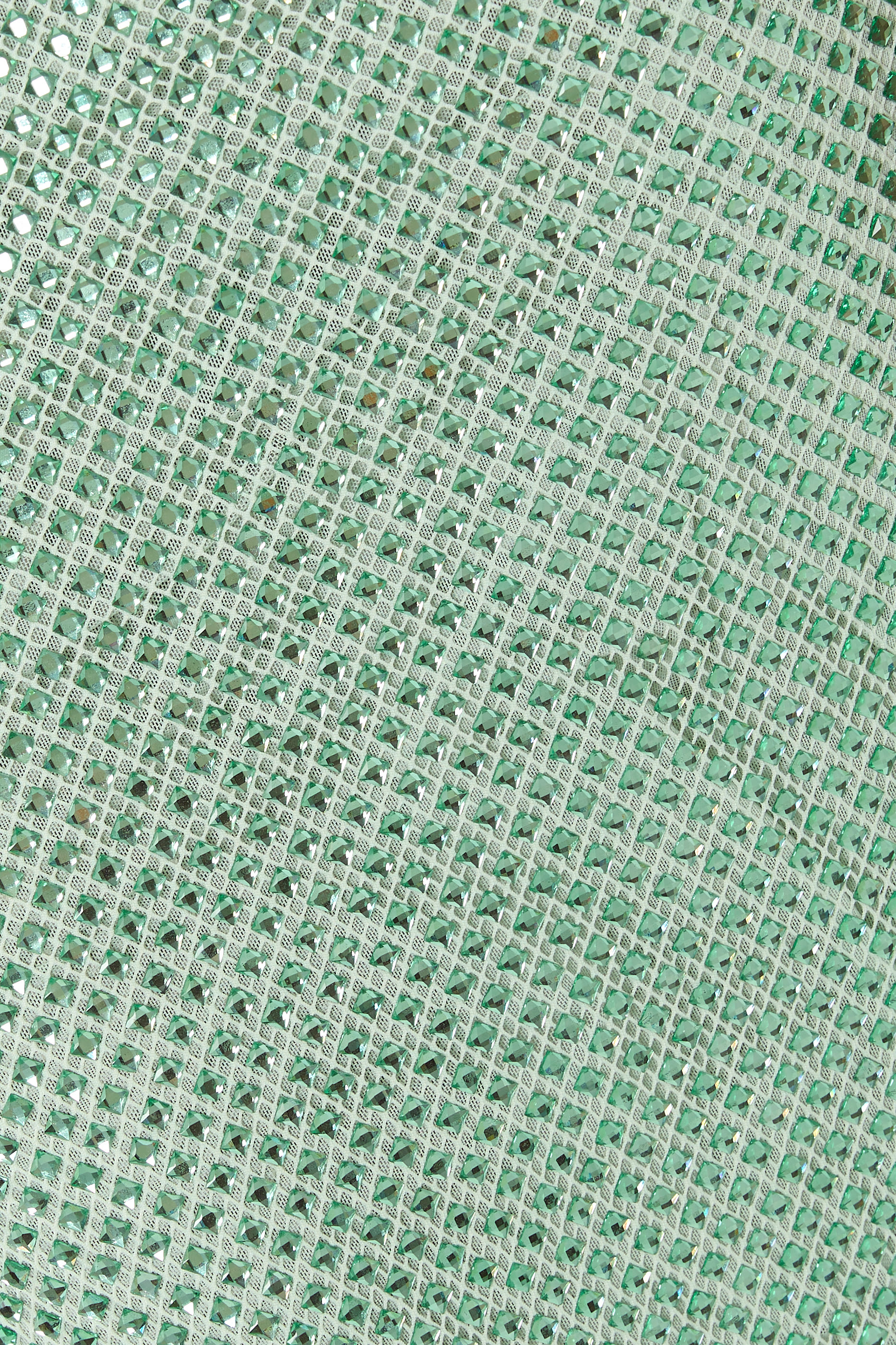 Mint Rhinestone Mesh Midi Dress