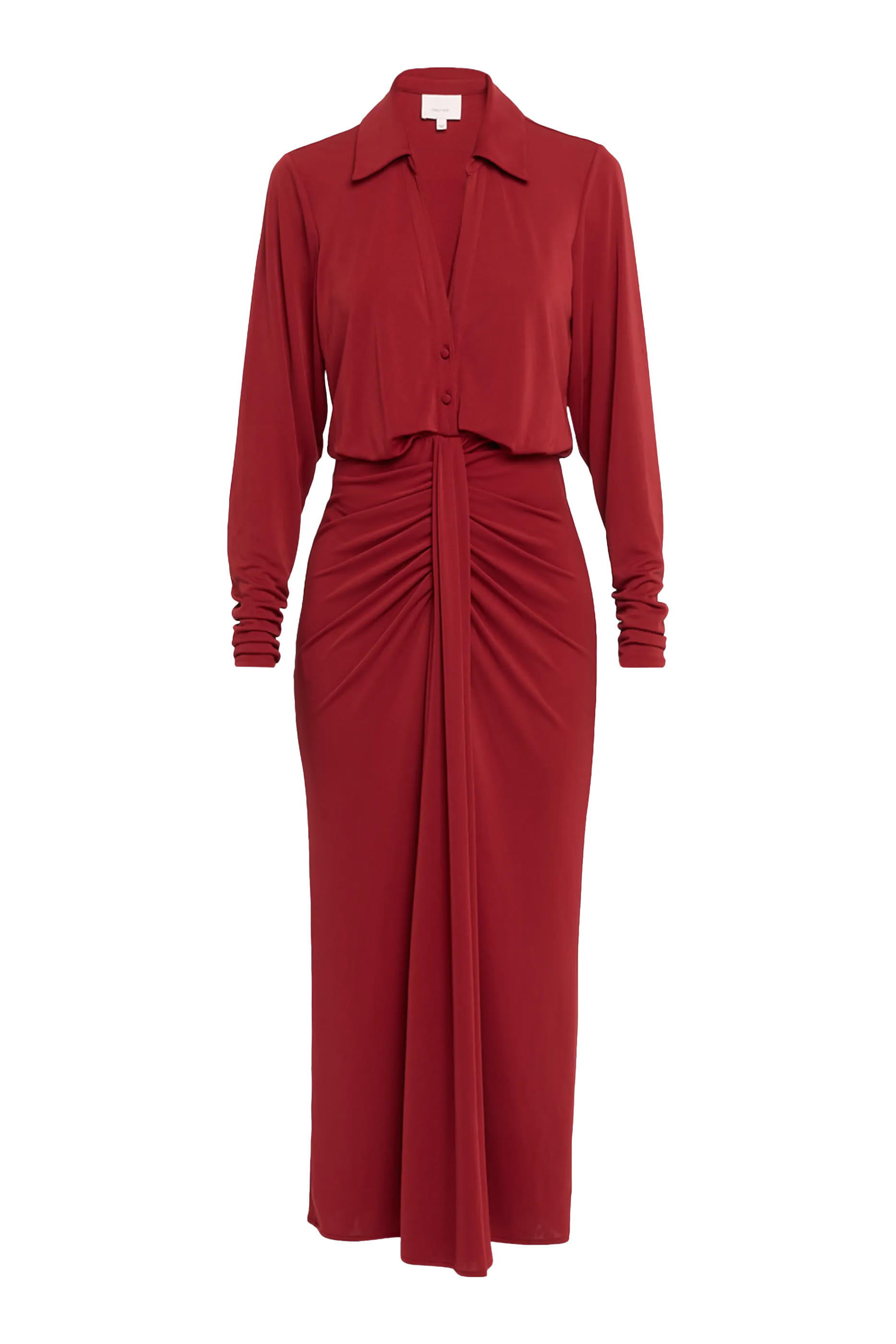 Seferina Draped Long Sleeves Jersey Dress