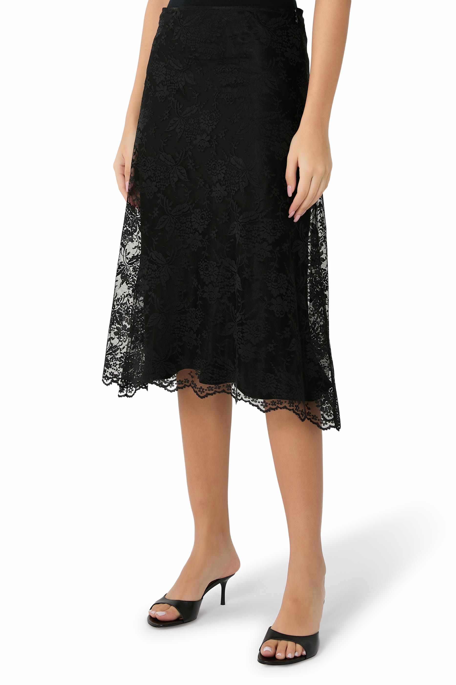 Satin and Lace Bias Skirt