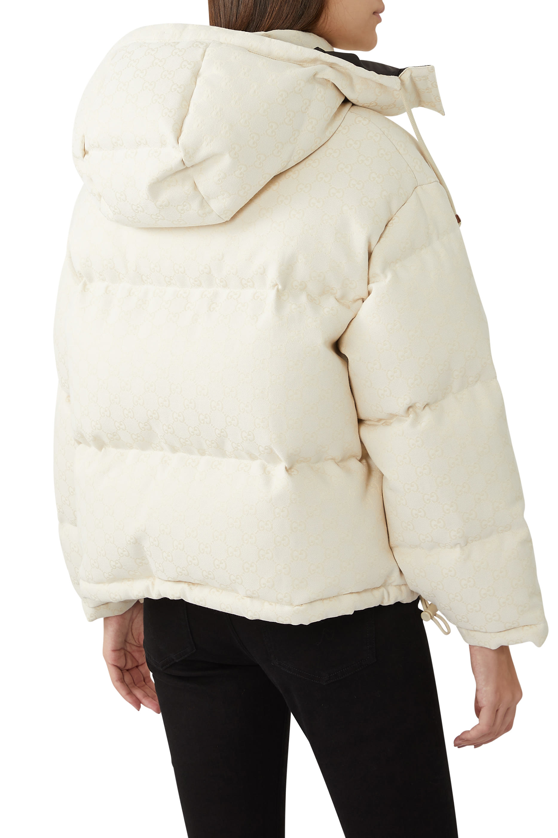 GG Cotton Canvas Bomber Puffer Jacket