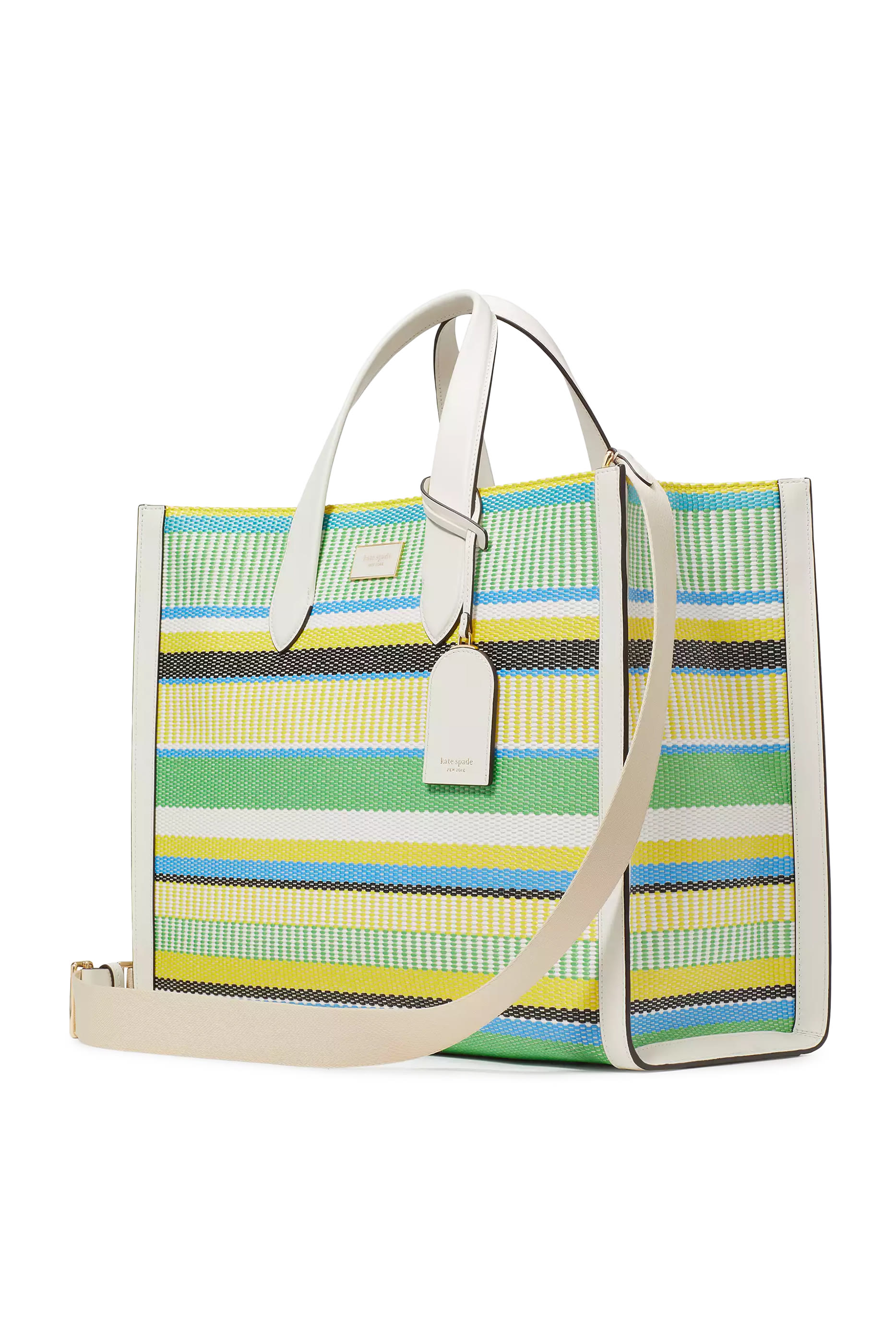 Manhattan Striped Woven Large Tote Bag