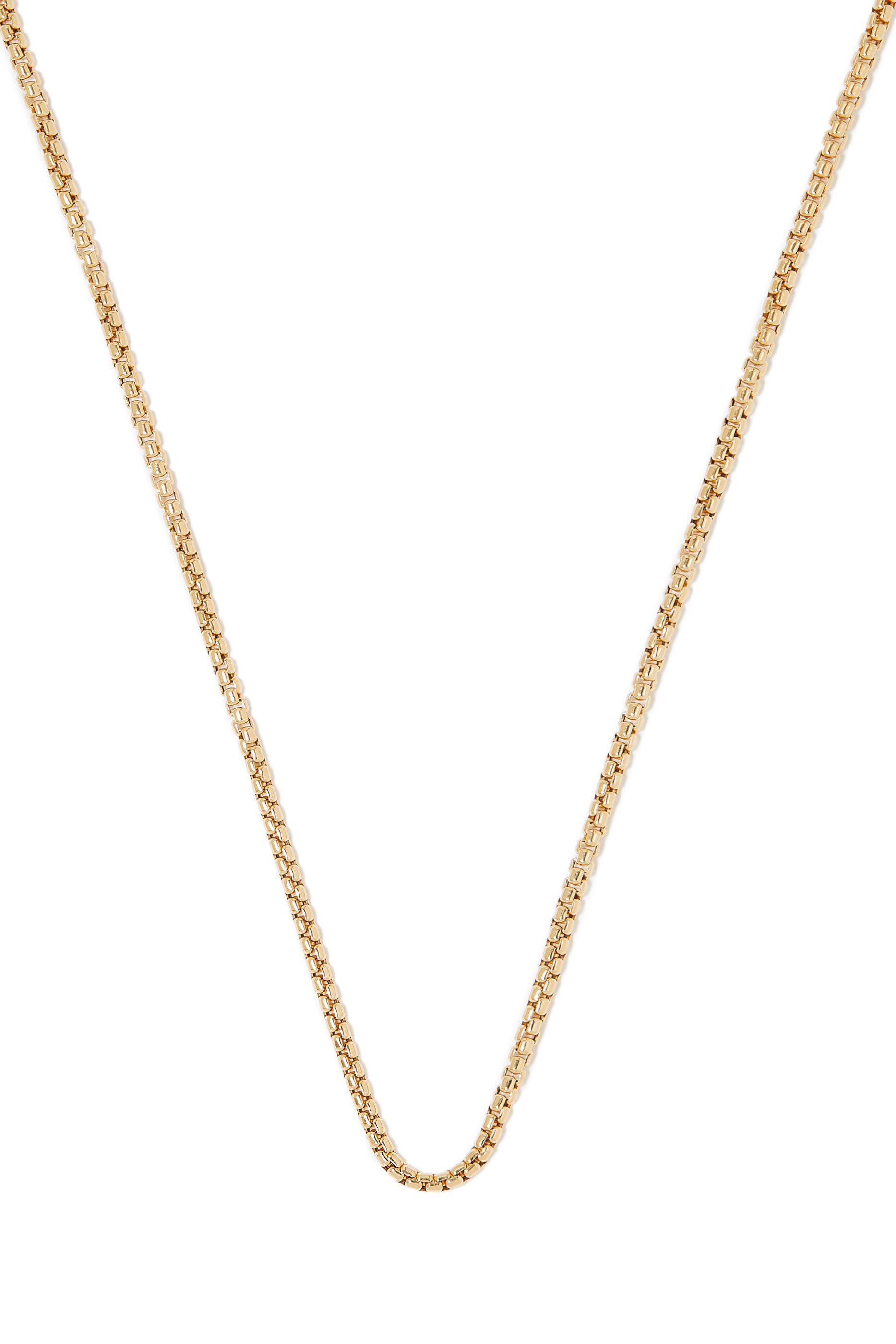 18in Box Chain Necklace, 18k Yellow Gold