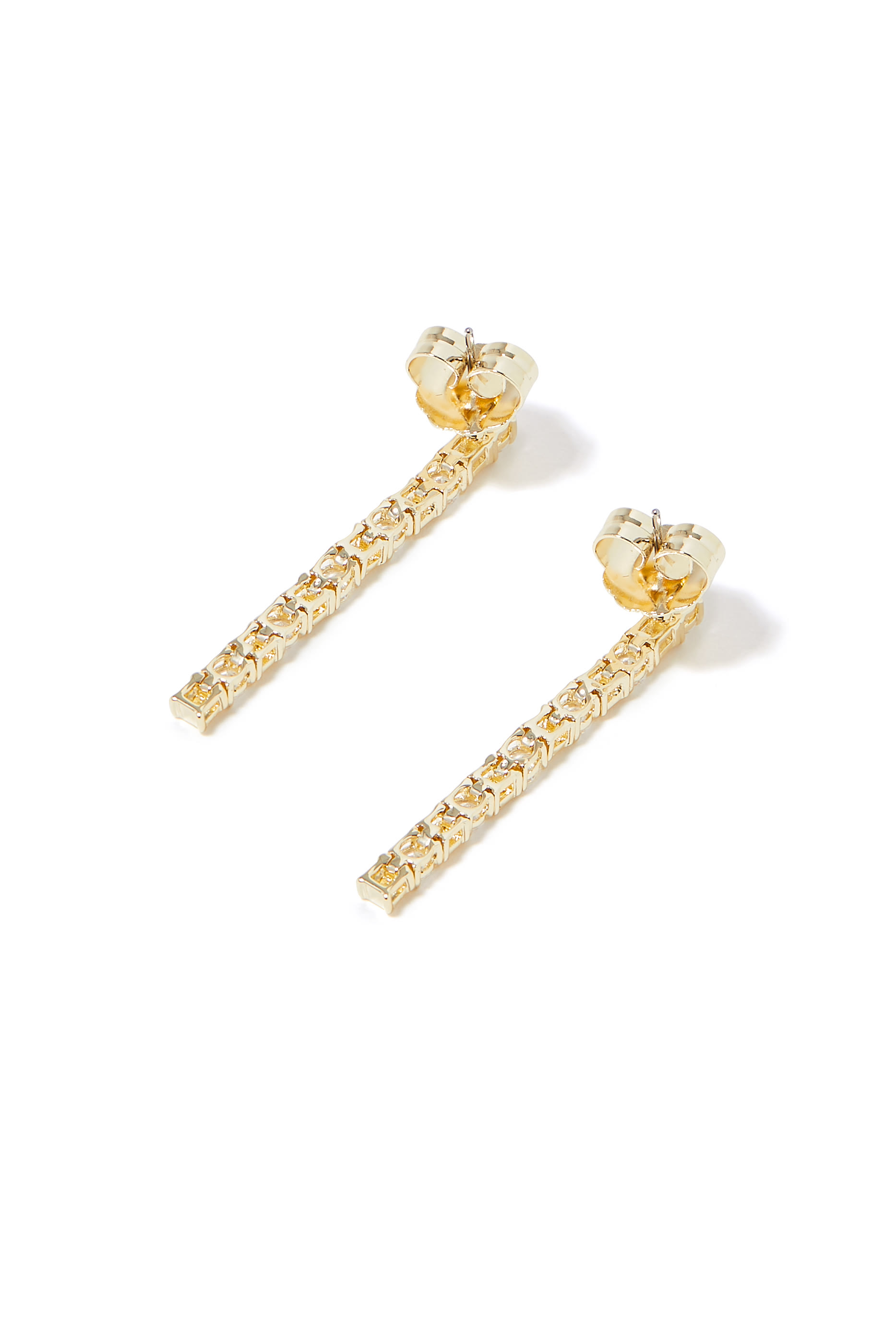 Waterfall Earrings, Gold-Plated Brass & Cubic Zirconia