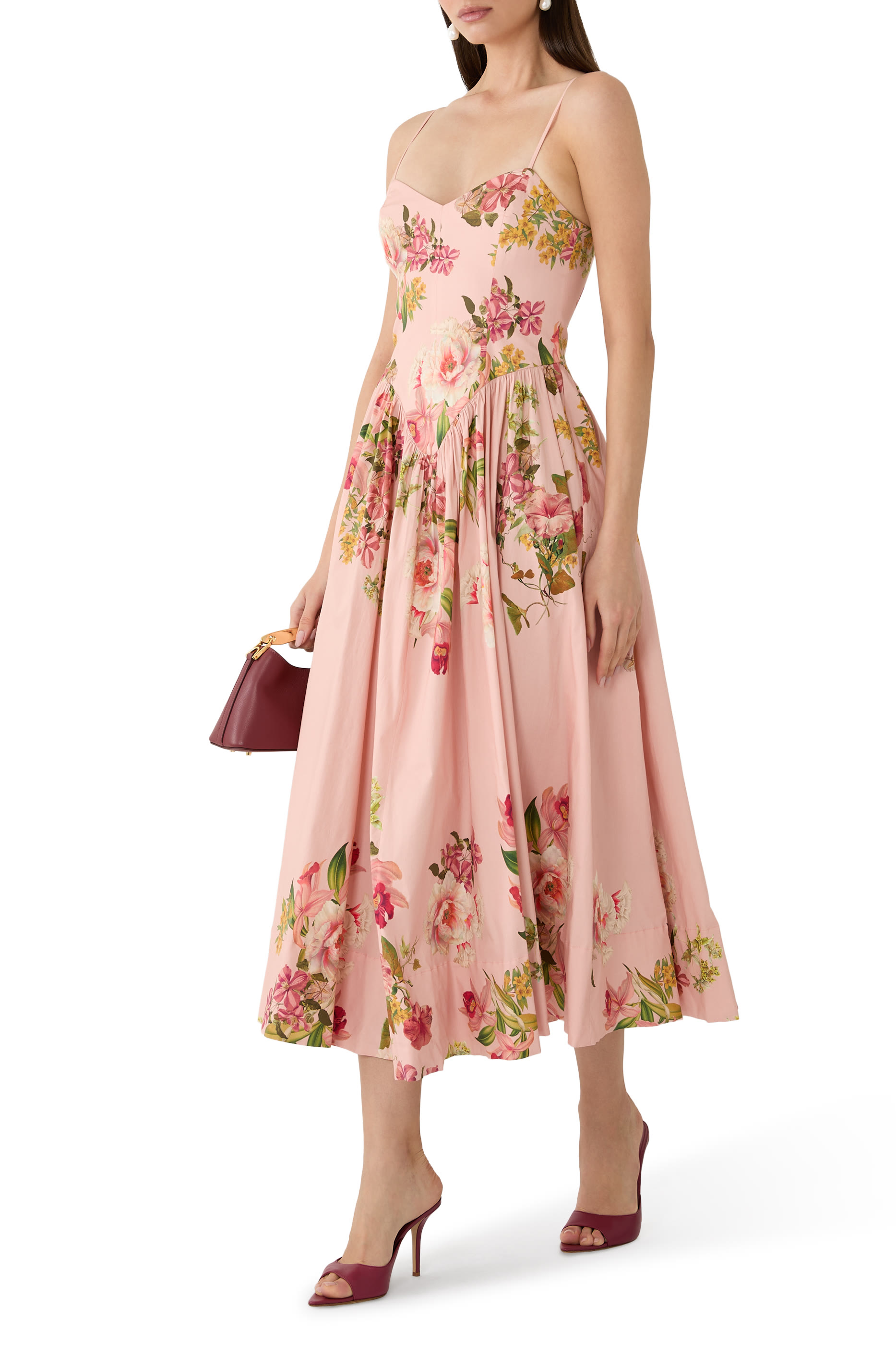 Floral Corseted Midi Dress