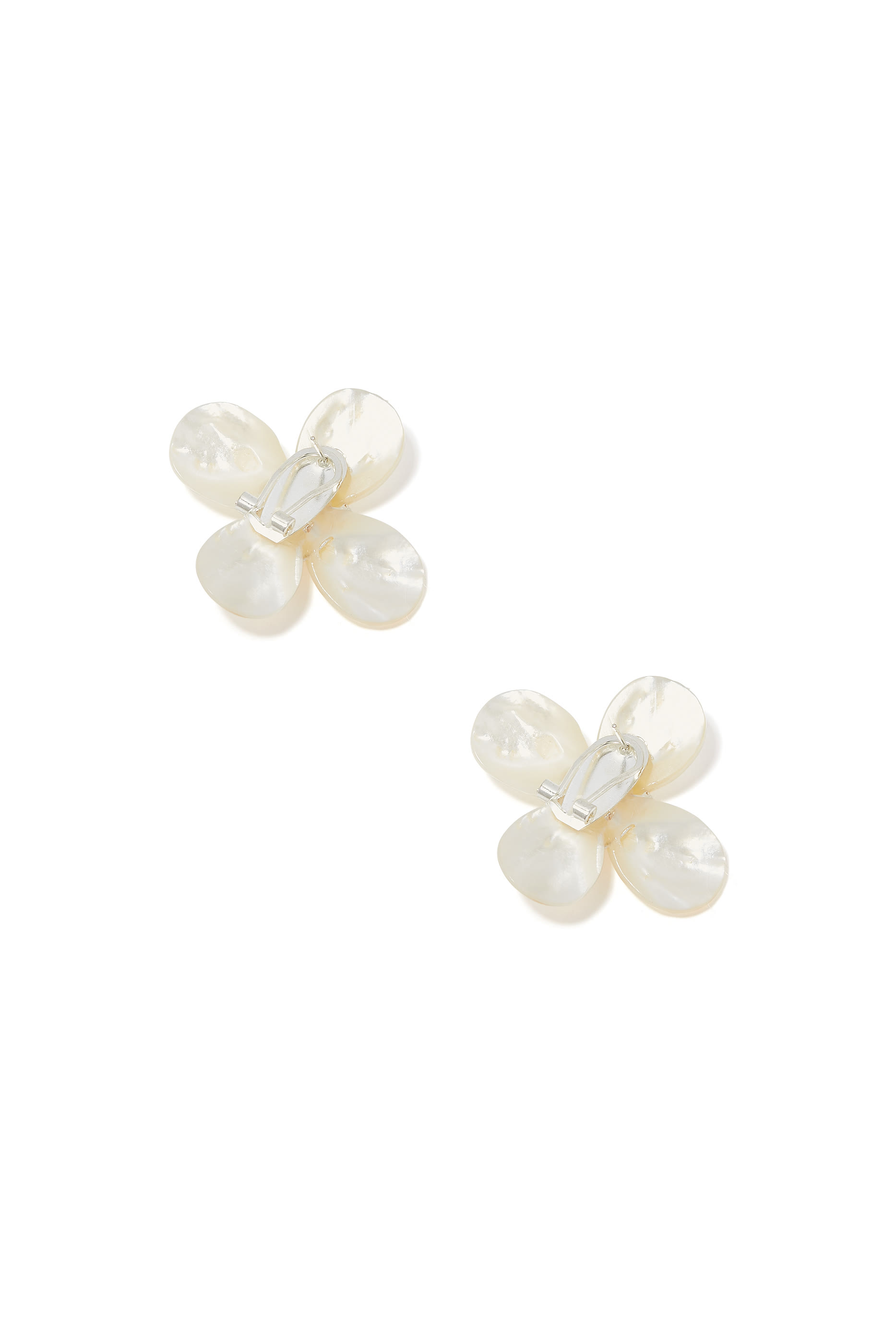 Coquina Earrings, Sterling Silver & Mother of Pearl Petals