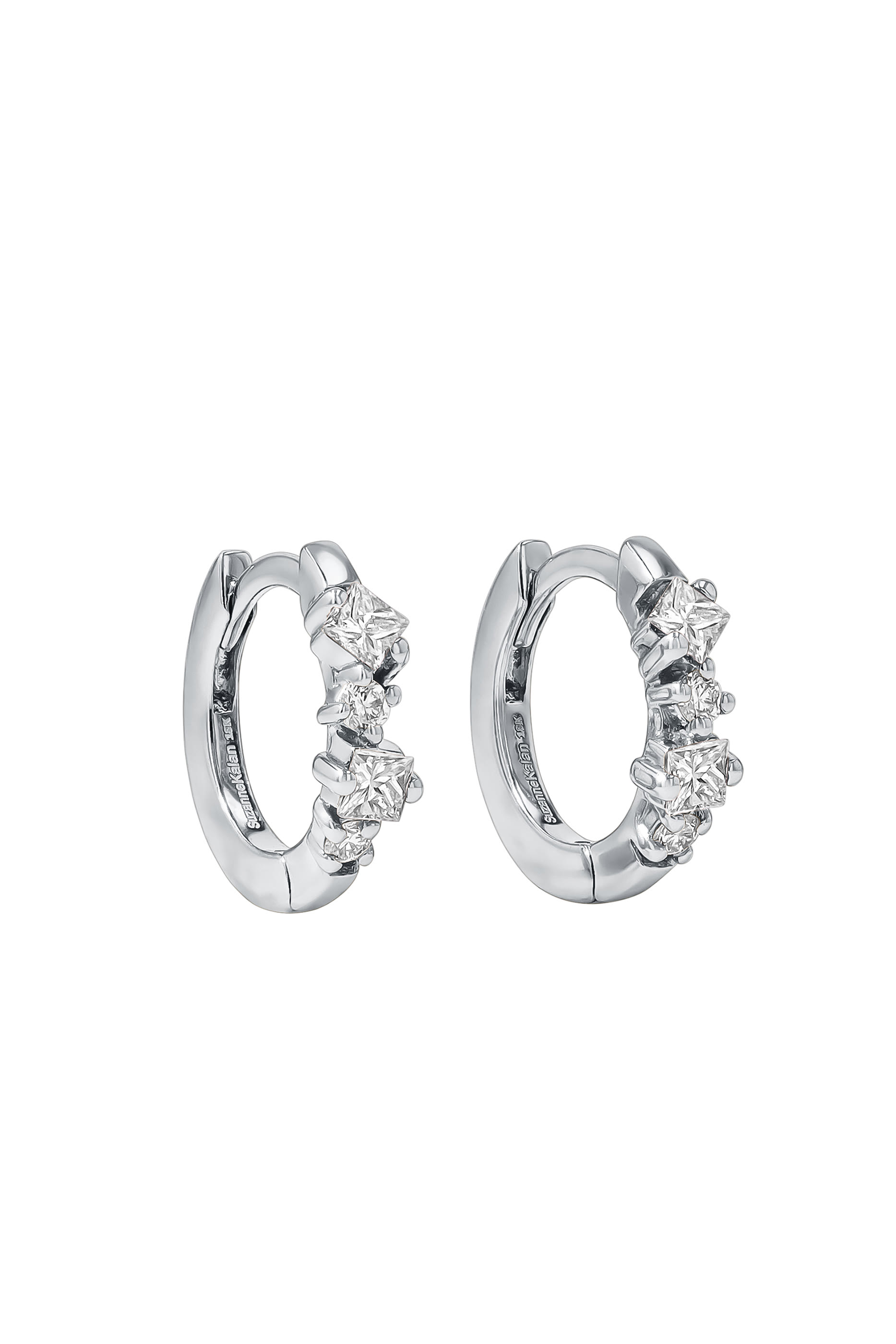 18k White Gold Huggie Earrings