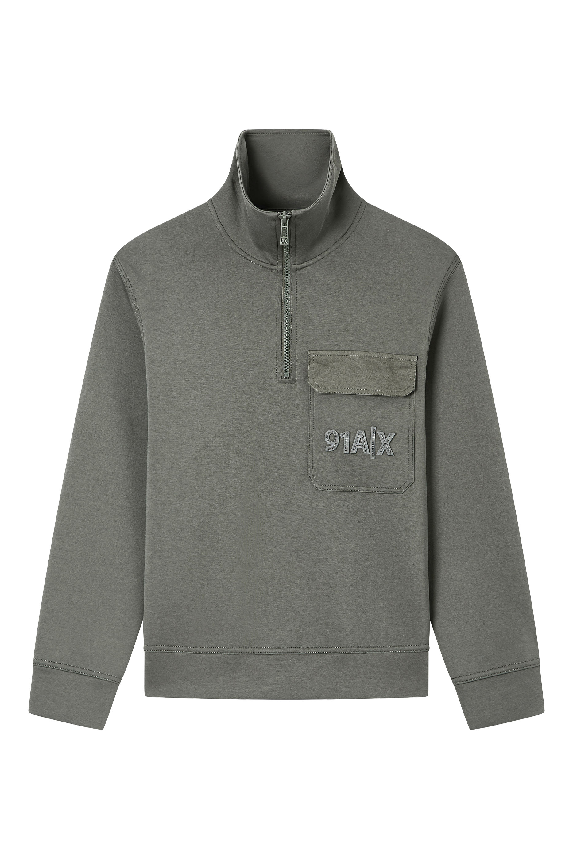 Ninety-One Logo High-Neck Half-Zip Sweatshirt