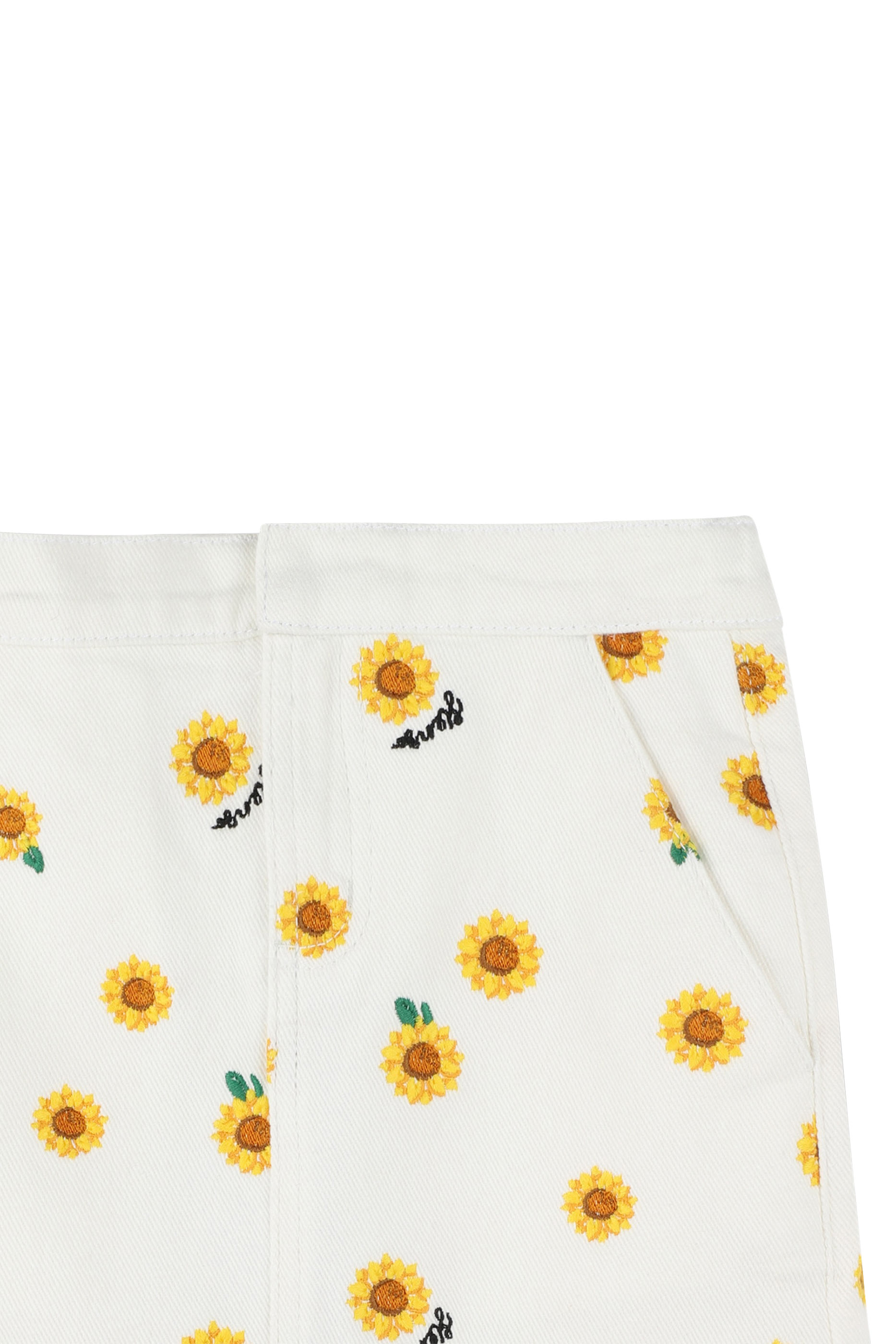 Kids Sunflower Print Cotton Skirt