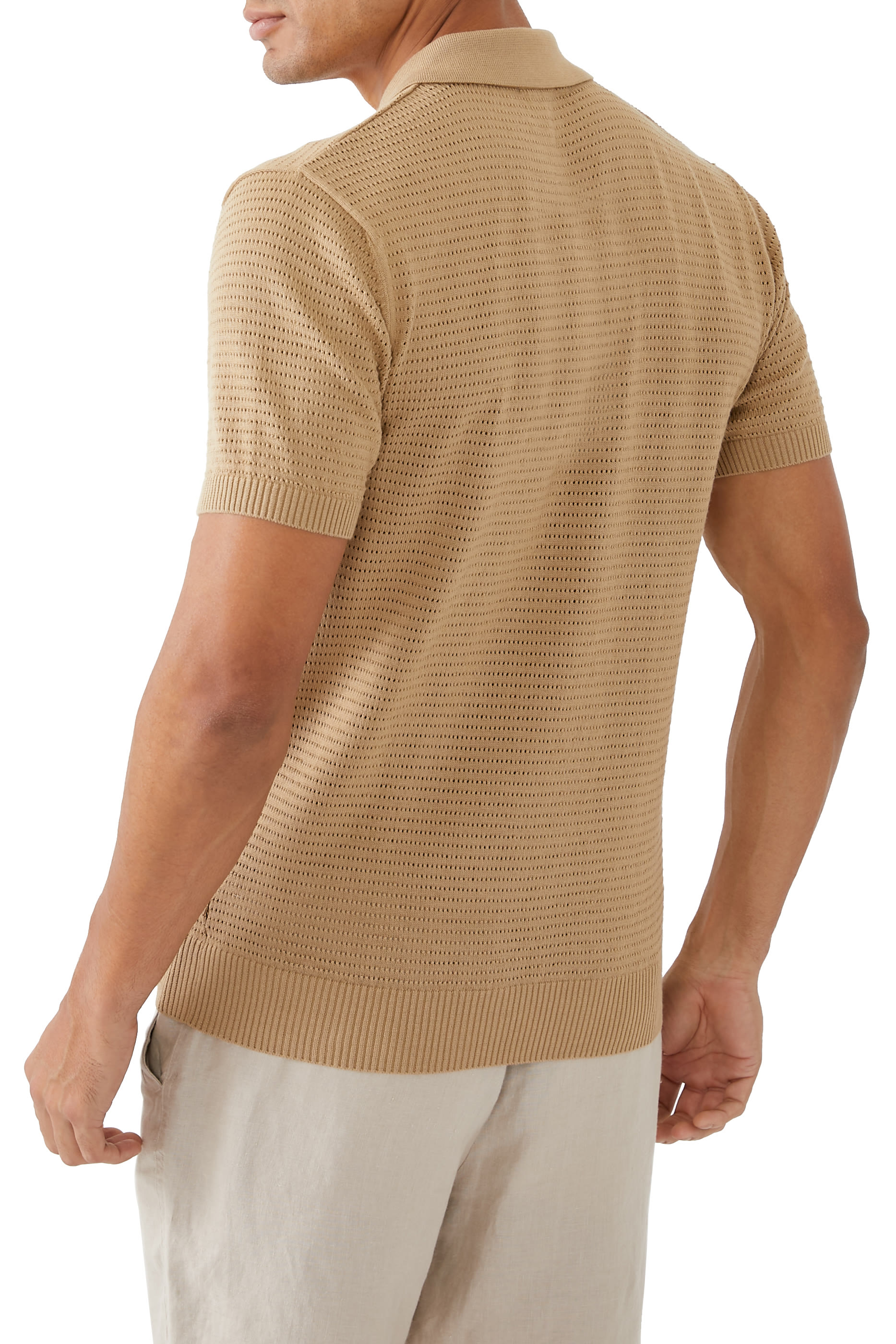 Perforated Polo Sweater