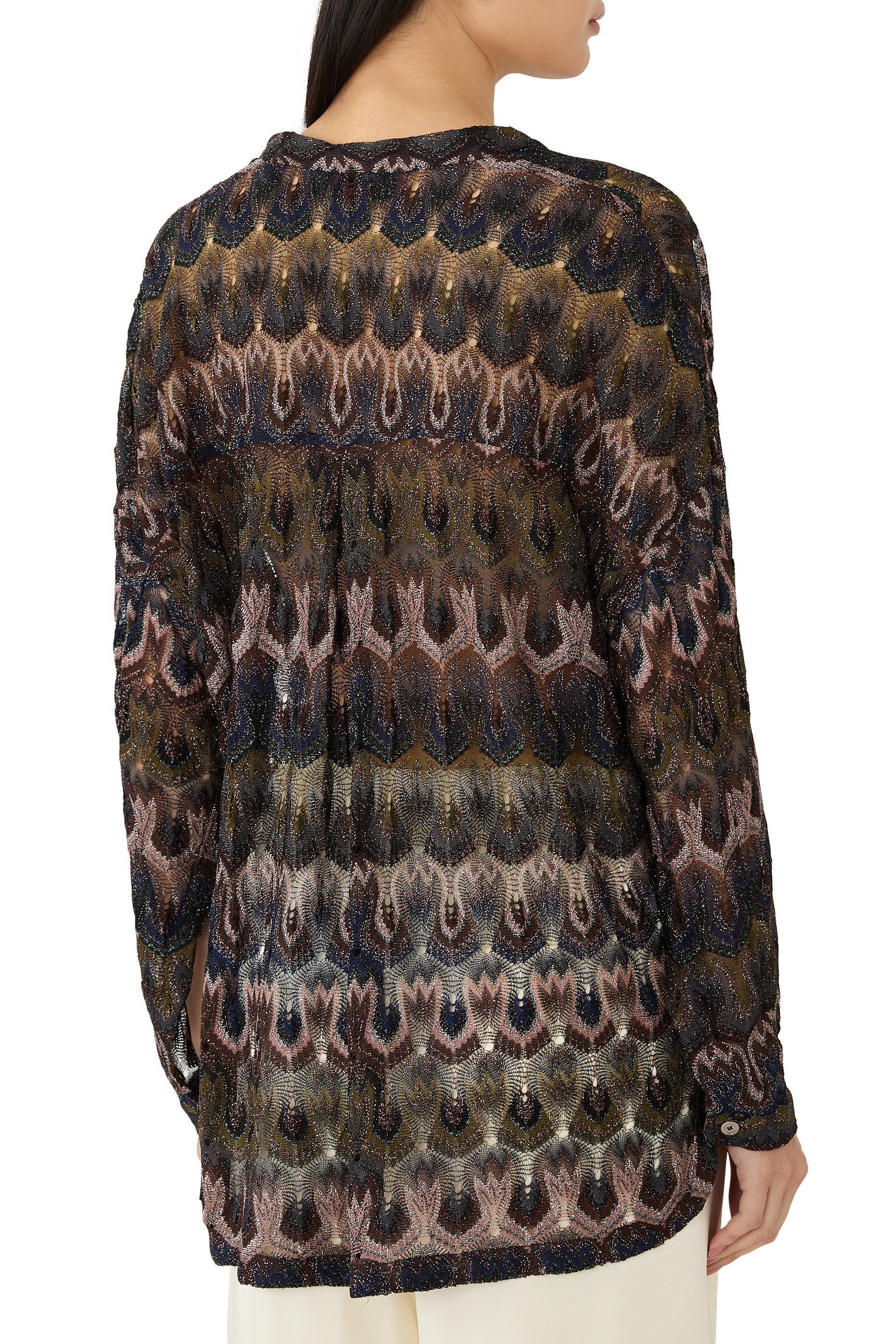  Viscose Lam&eacute; Blouse with Arabesque Motif