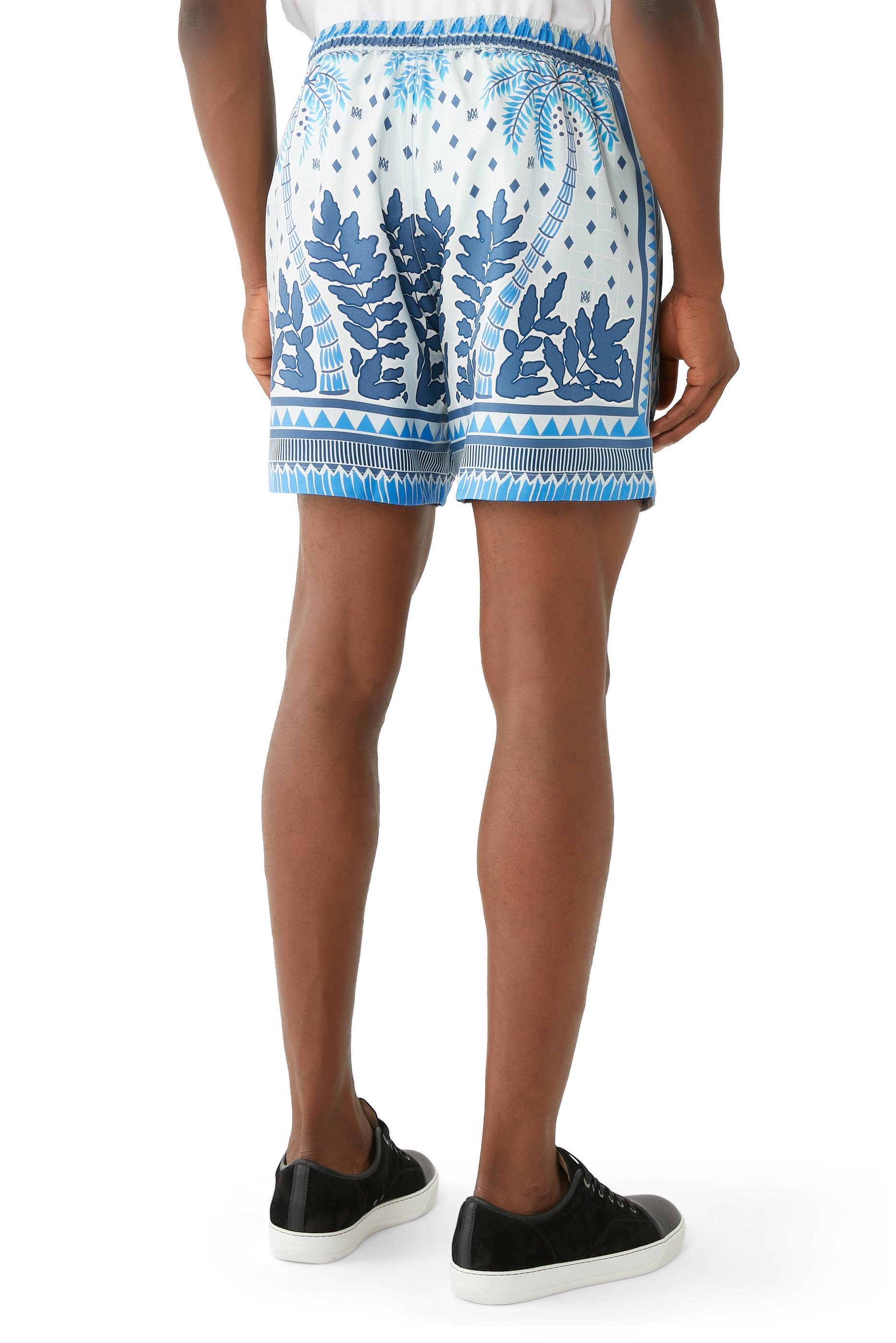 Palm Tree Silk Twill Shorts