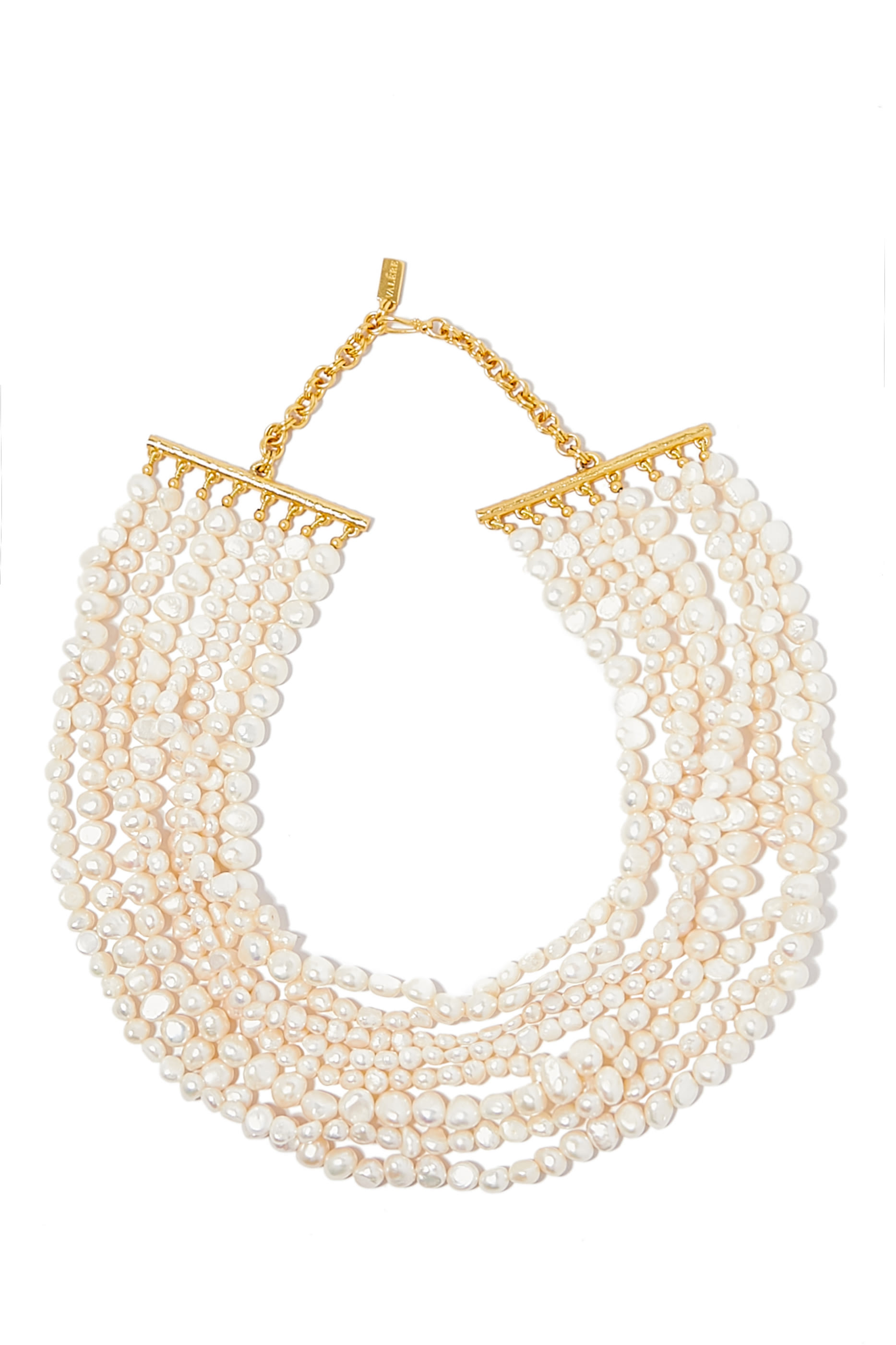 Elisa Pearl Necklace, 24k Yellow Gold-Plated Brass & Pearl