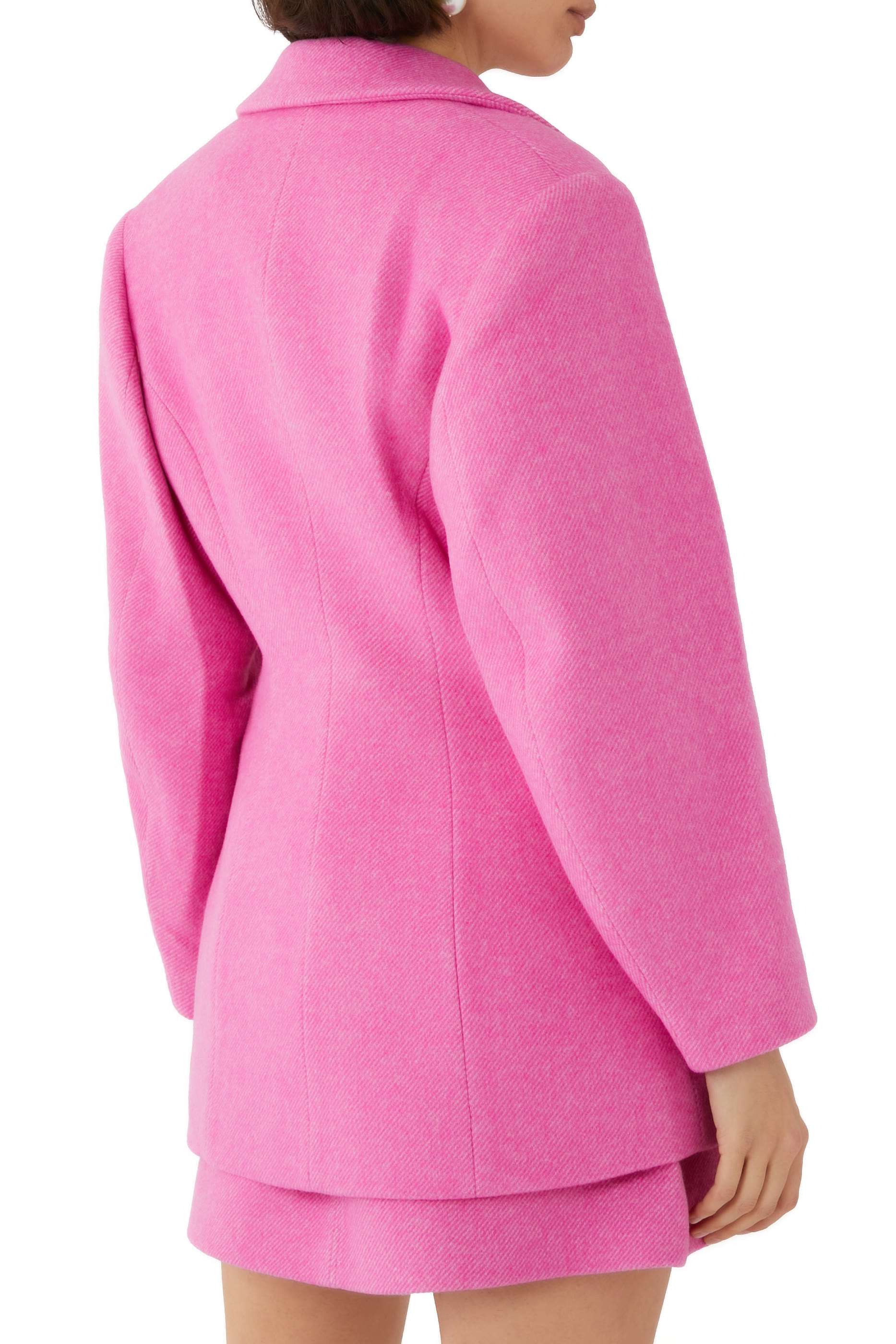 Twill Wool Suiting Fitted Blazer