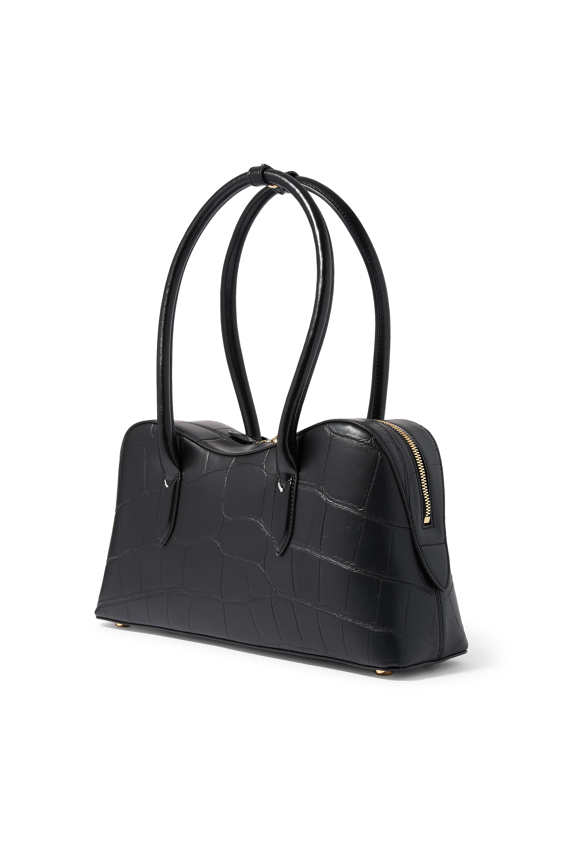 Ryder Crocodile-Embossed Shoulder Bag