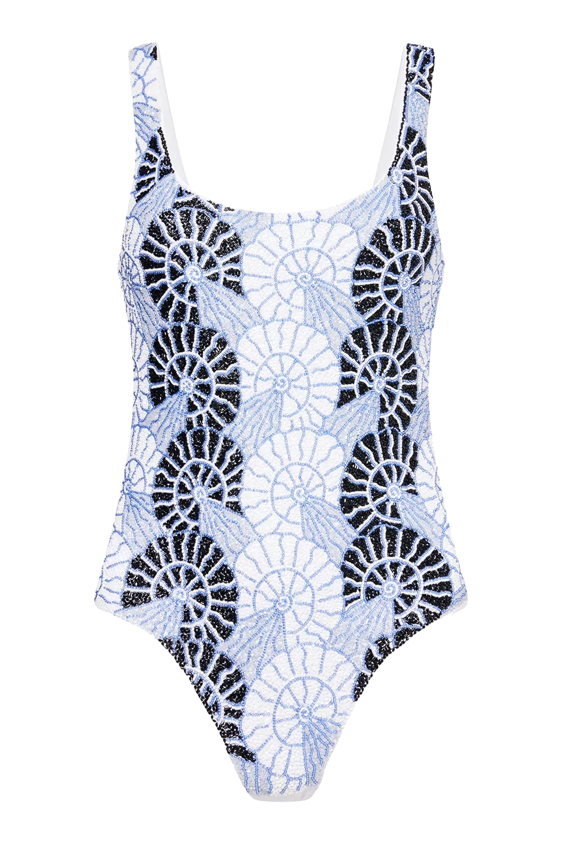 Swirlshell Beaded One-Piece Swimsuit