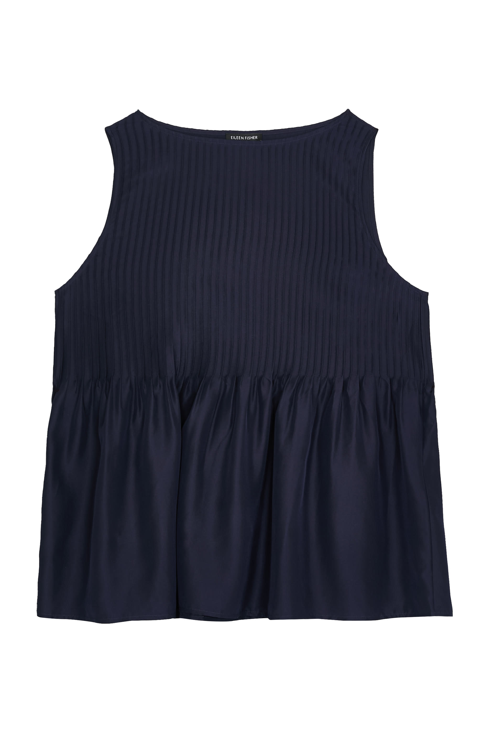 Bateau Neck Pleated Top