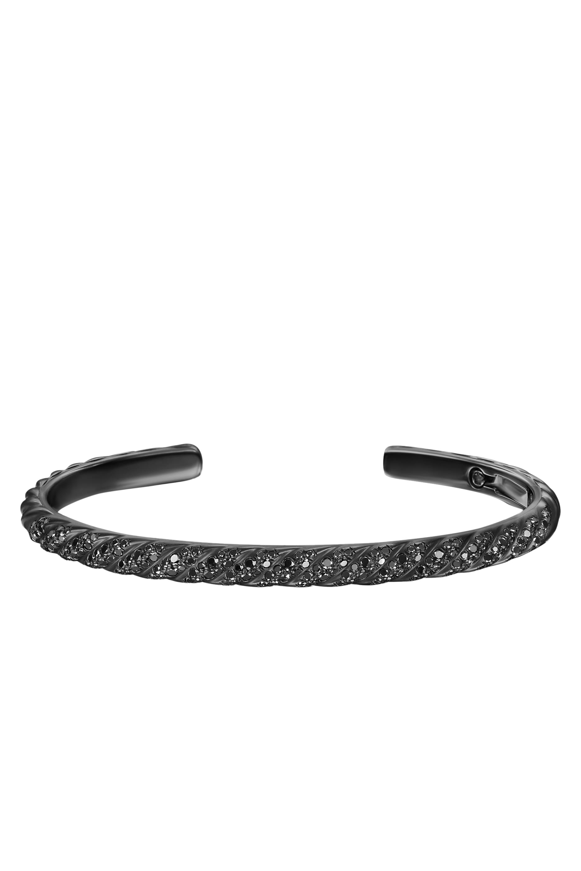 Sculpted Cable Cuff Bracelet, Black titanium & Black Diamonds