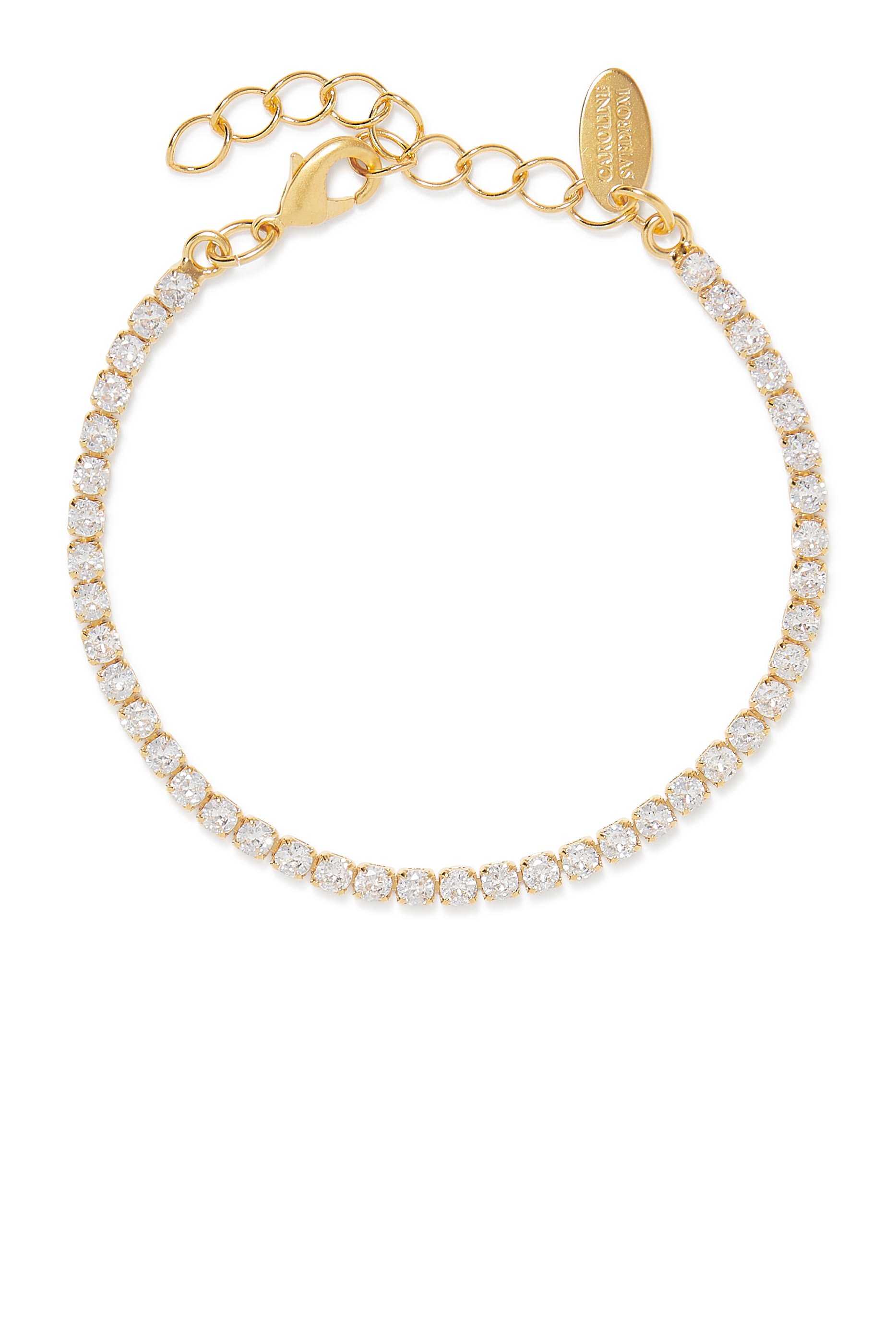 Mini Zara Tennis Bracelet,  18k Gold Plated Raw Brass