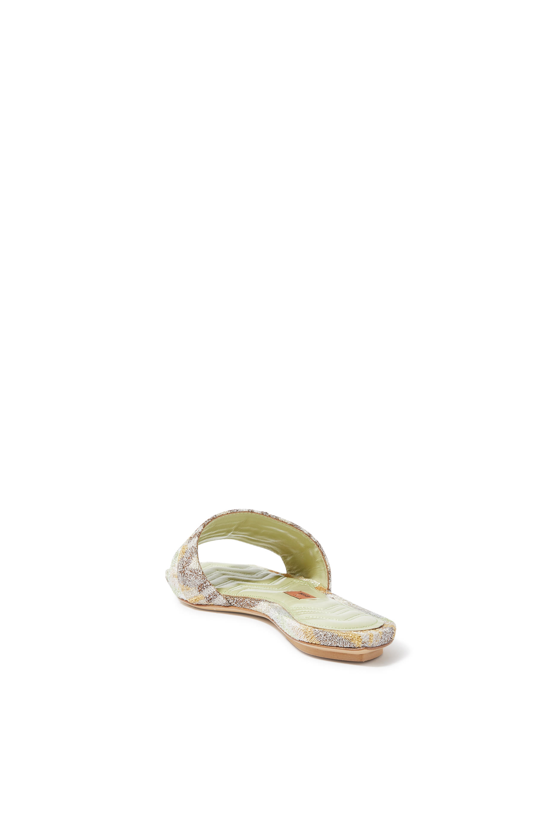 Gia Chevron Lame Raschel Slides