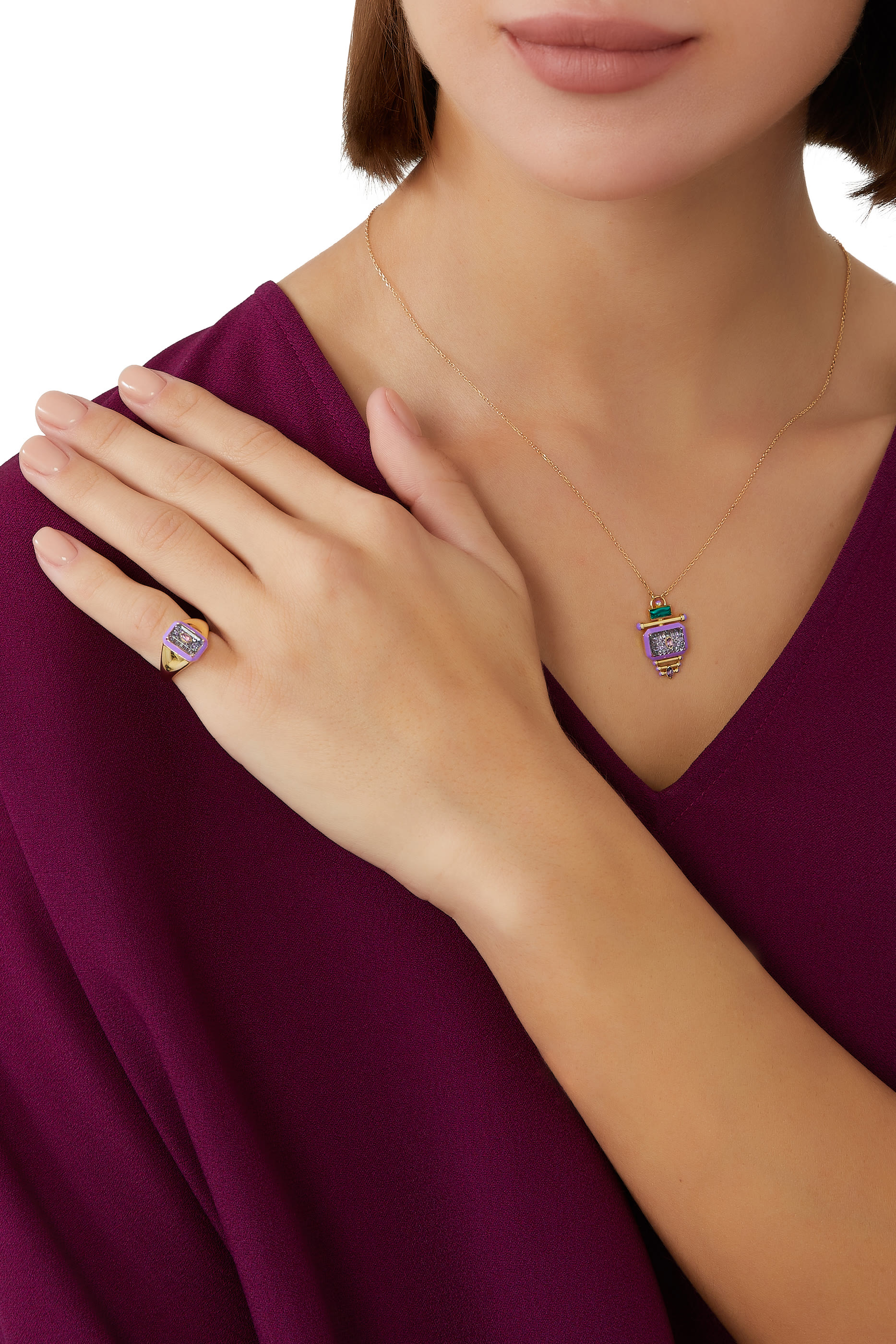 Pinky Ring, 18k Yellow Gold & Amethyst