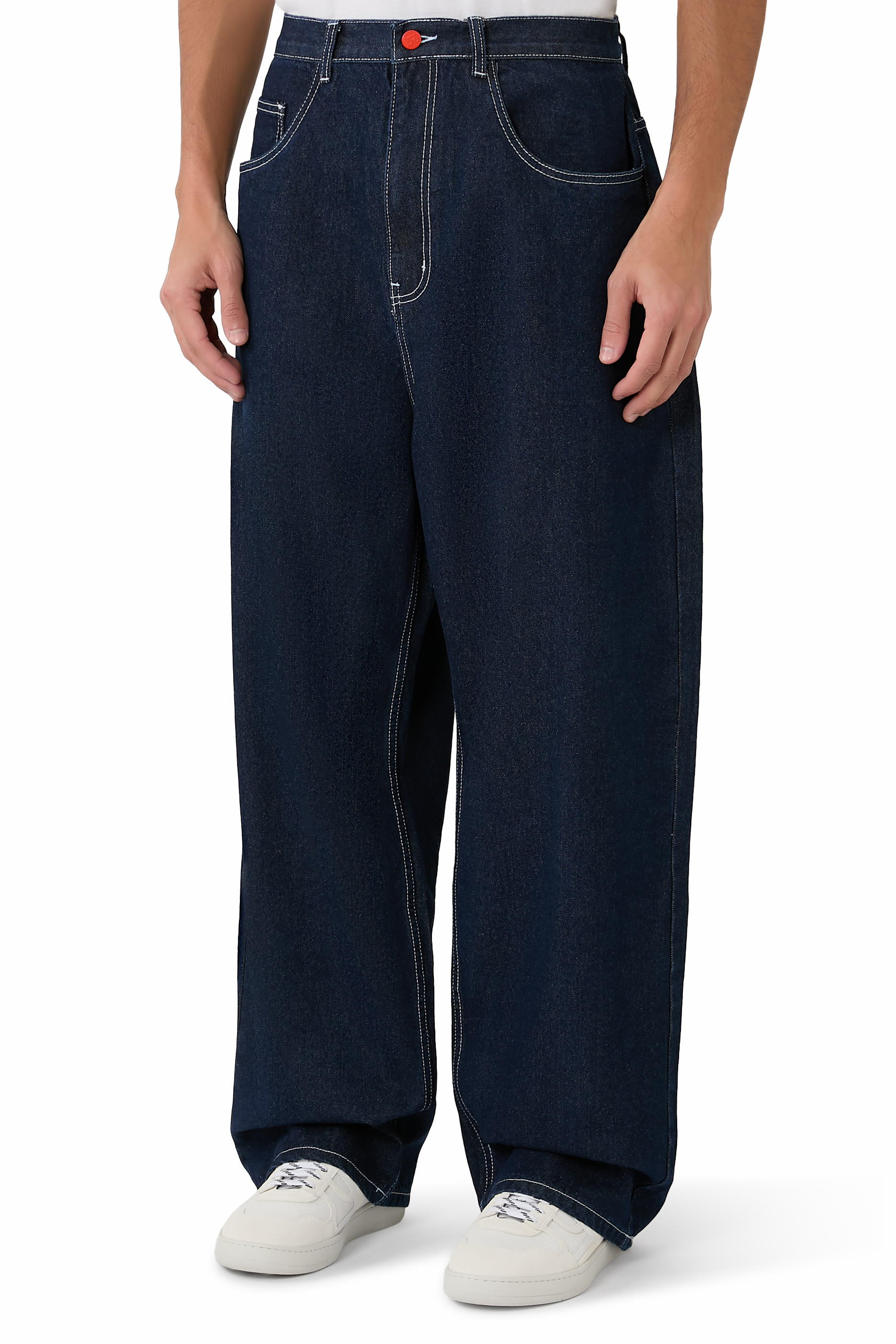 Stitched Super Loose Denim Jeans