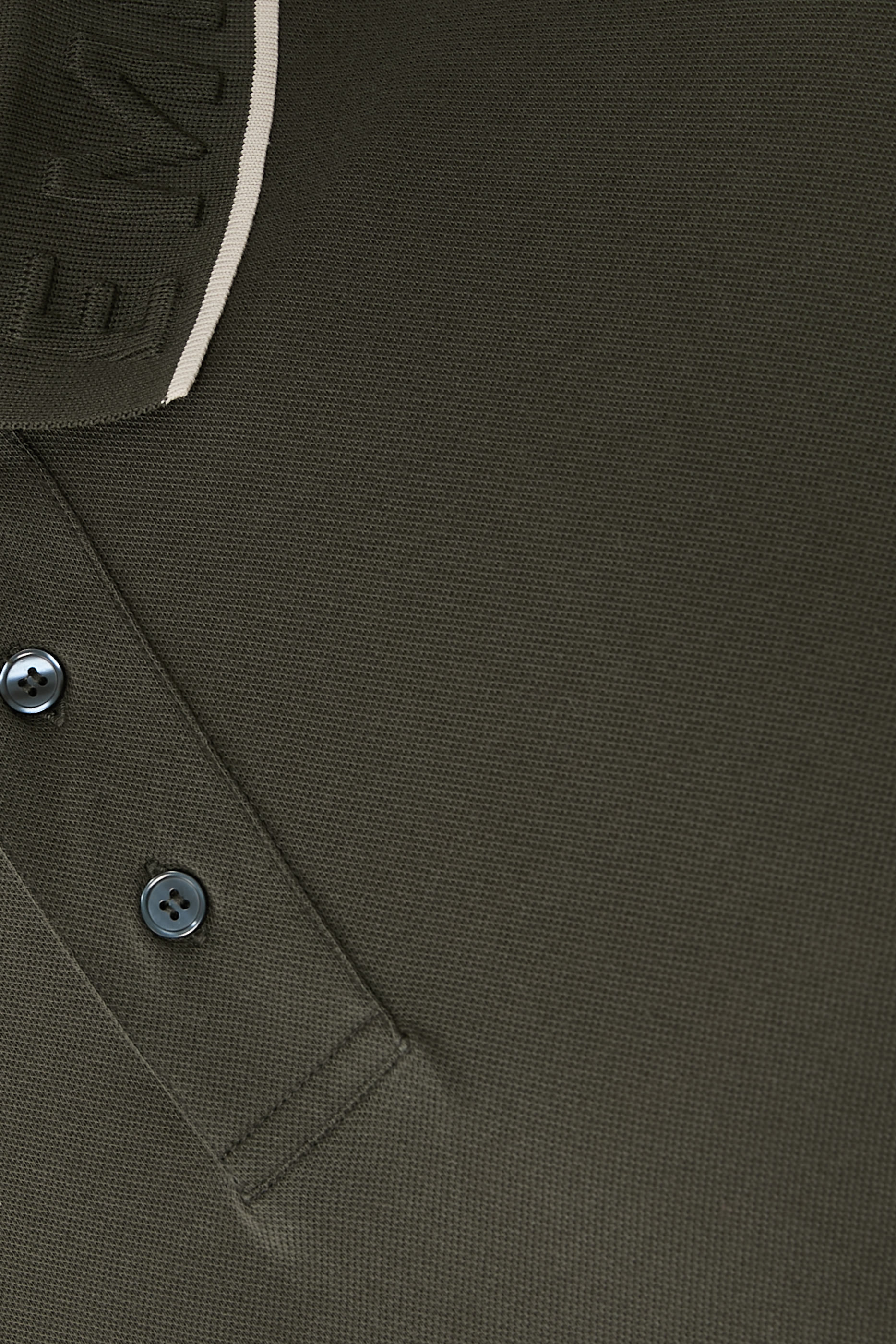 Embossed Logo Collar Piqué Polo Shirt