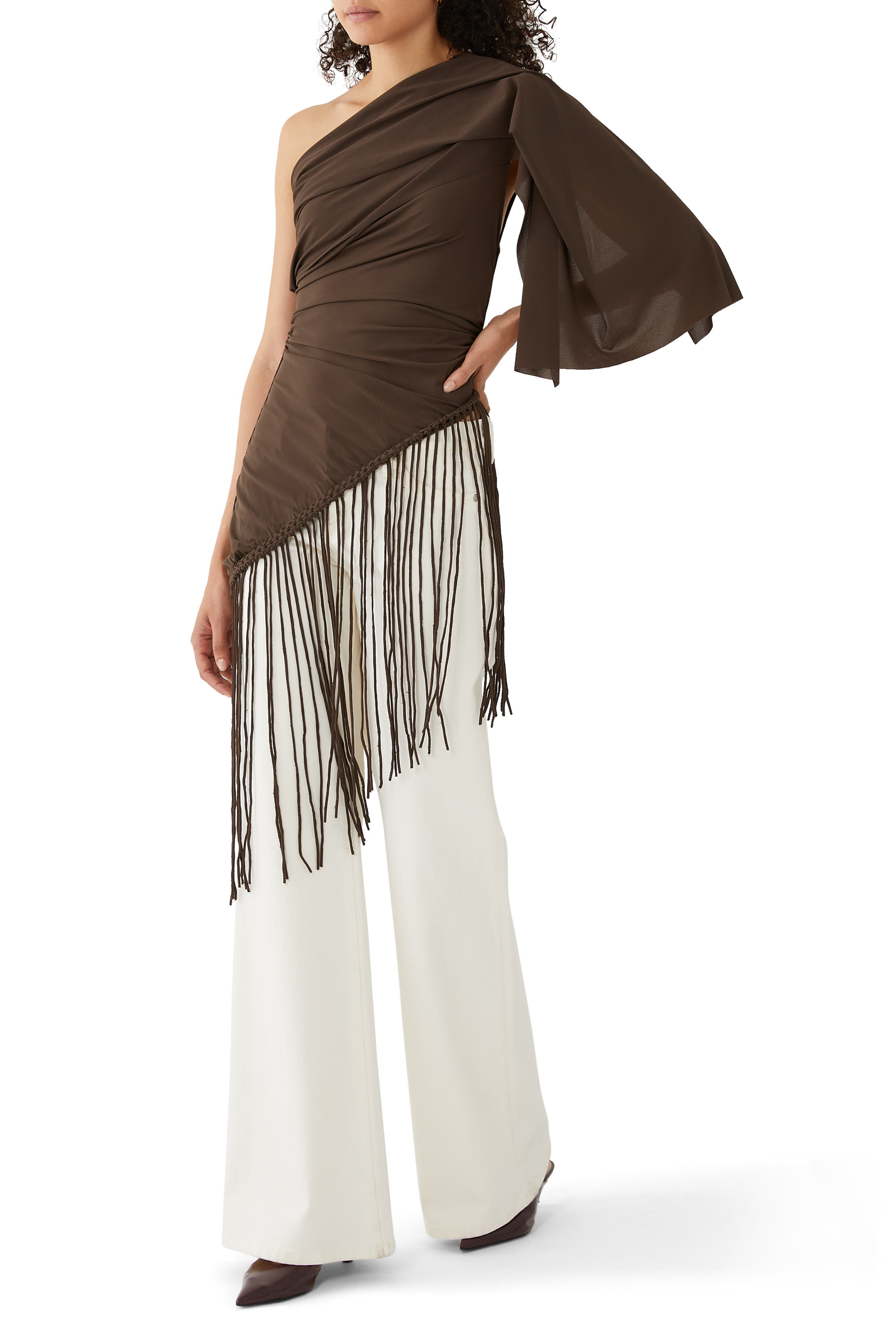 Bodil Macrame One Shoulder Top