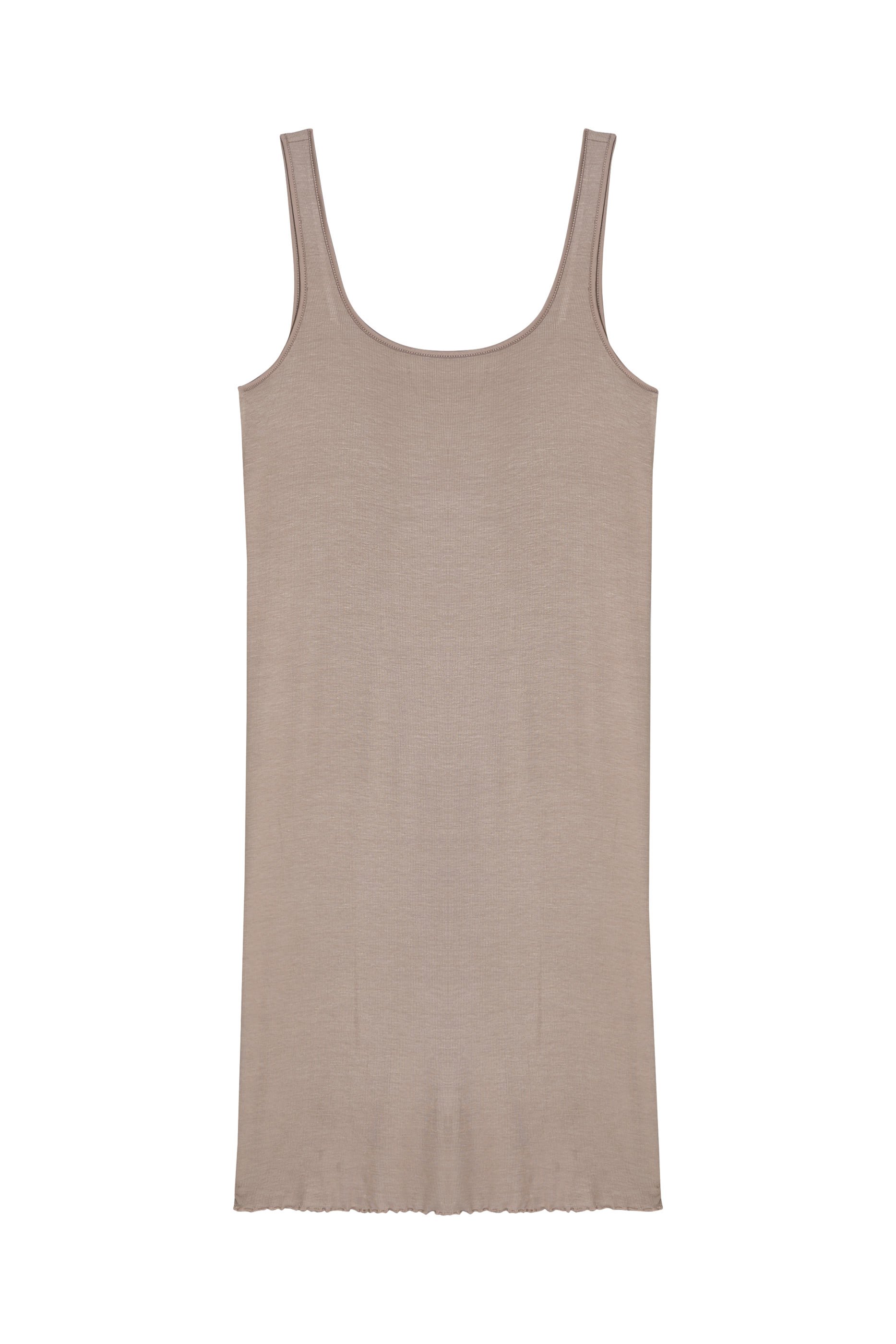  Jersey Ribbed Satin Trim Vest Nightie 