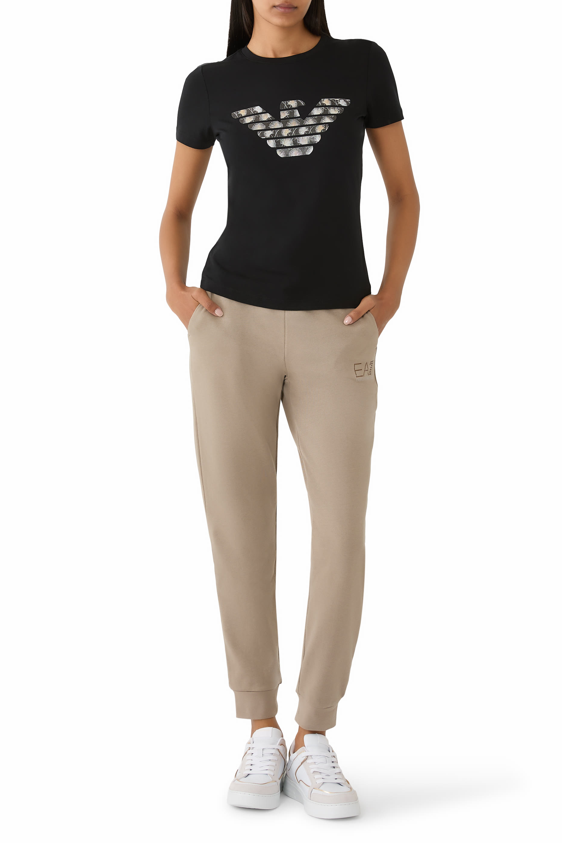 ASV Stretch-Jersey Slim-Fit T-Shirt with Oversized Eagle Pattern