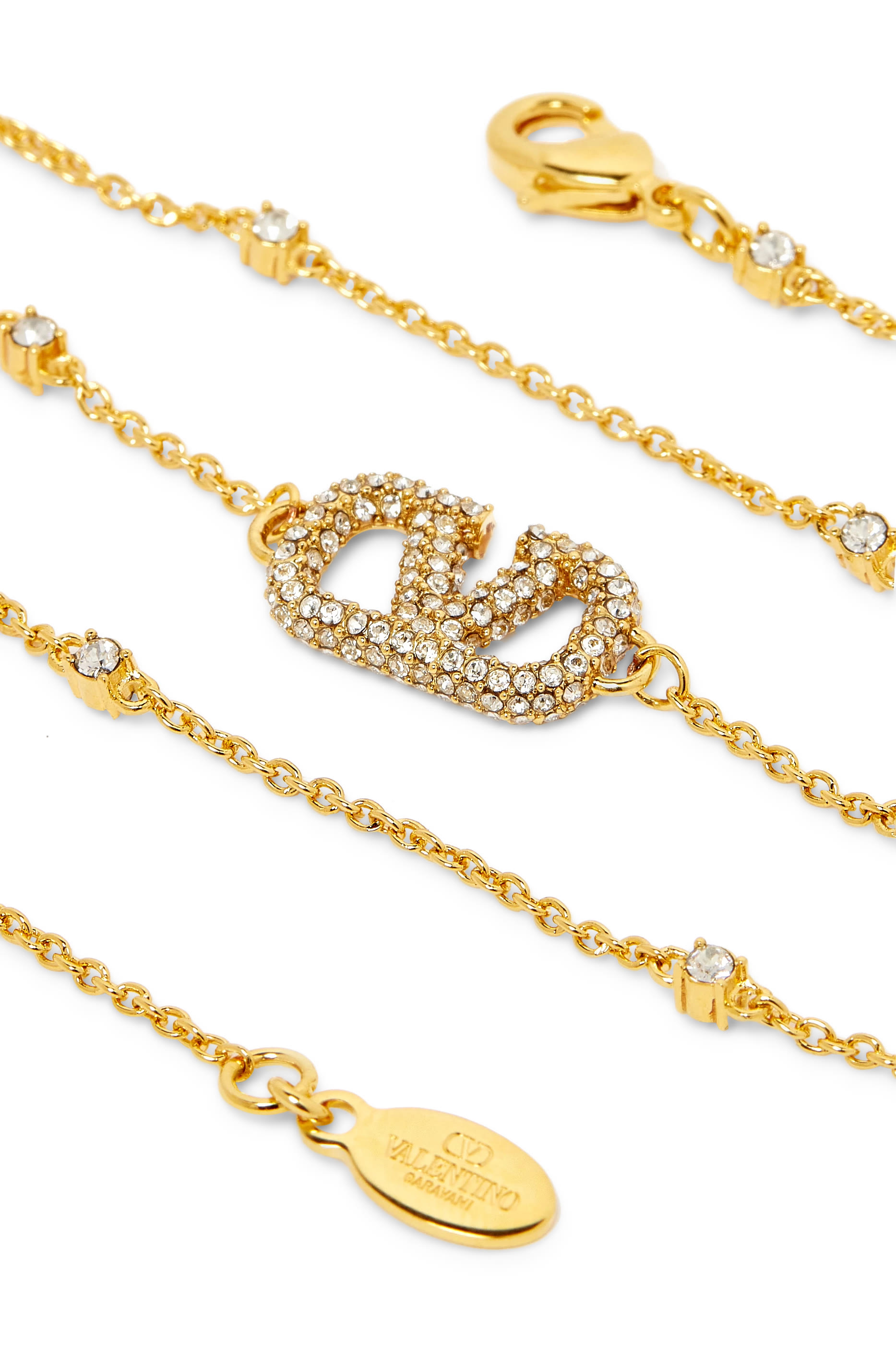 VLogo Signature Metal and Swarovski&reg; Crystal Necklace