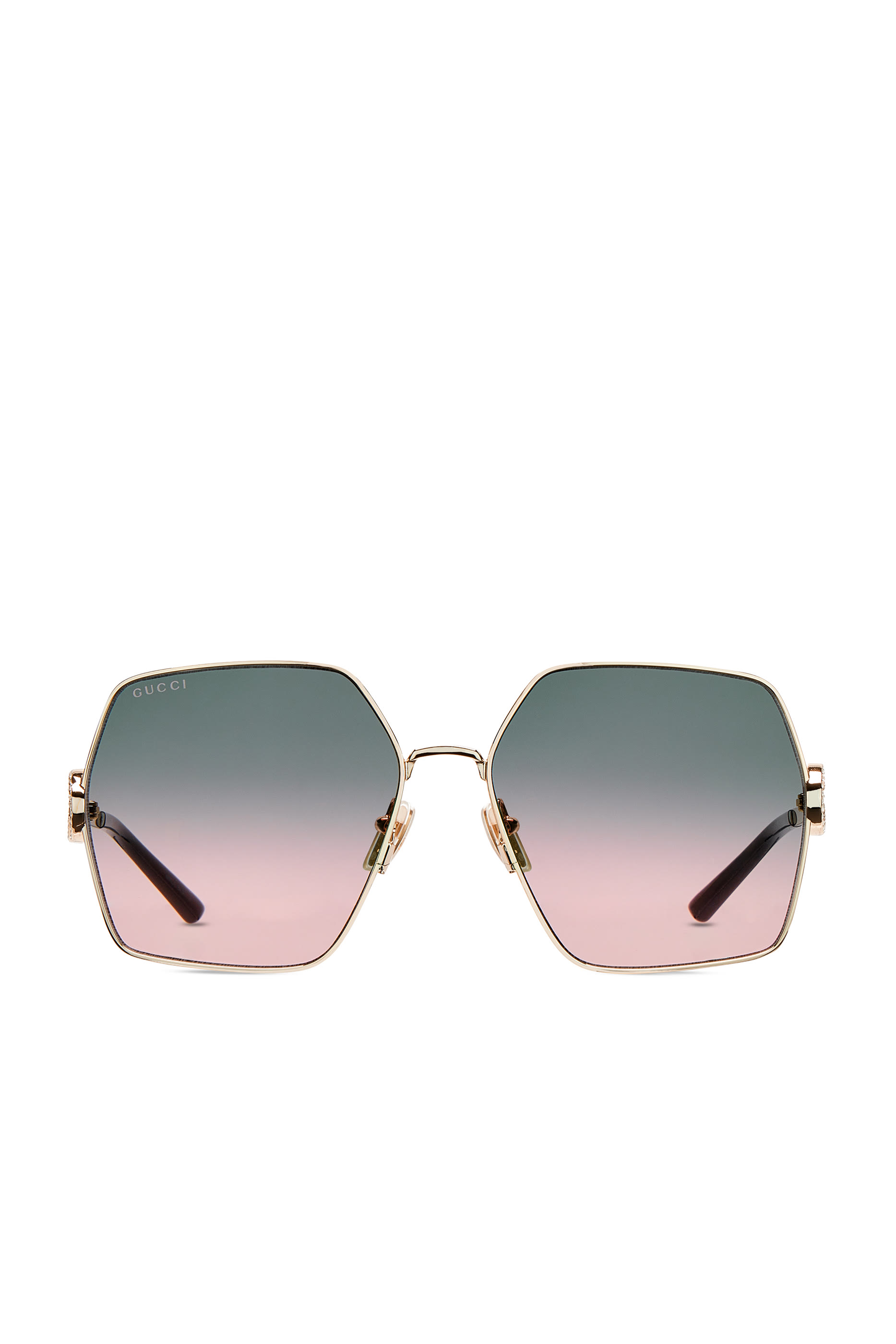 Crystal Interlocking G Oval Frame Sunglasses