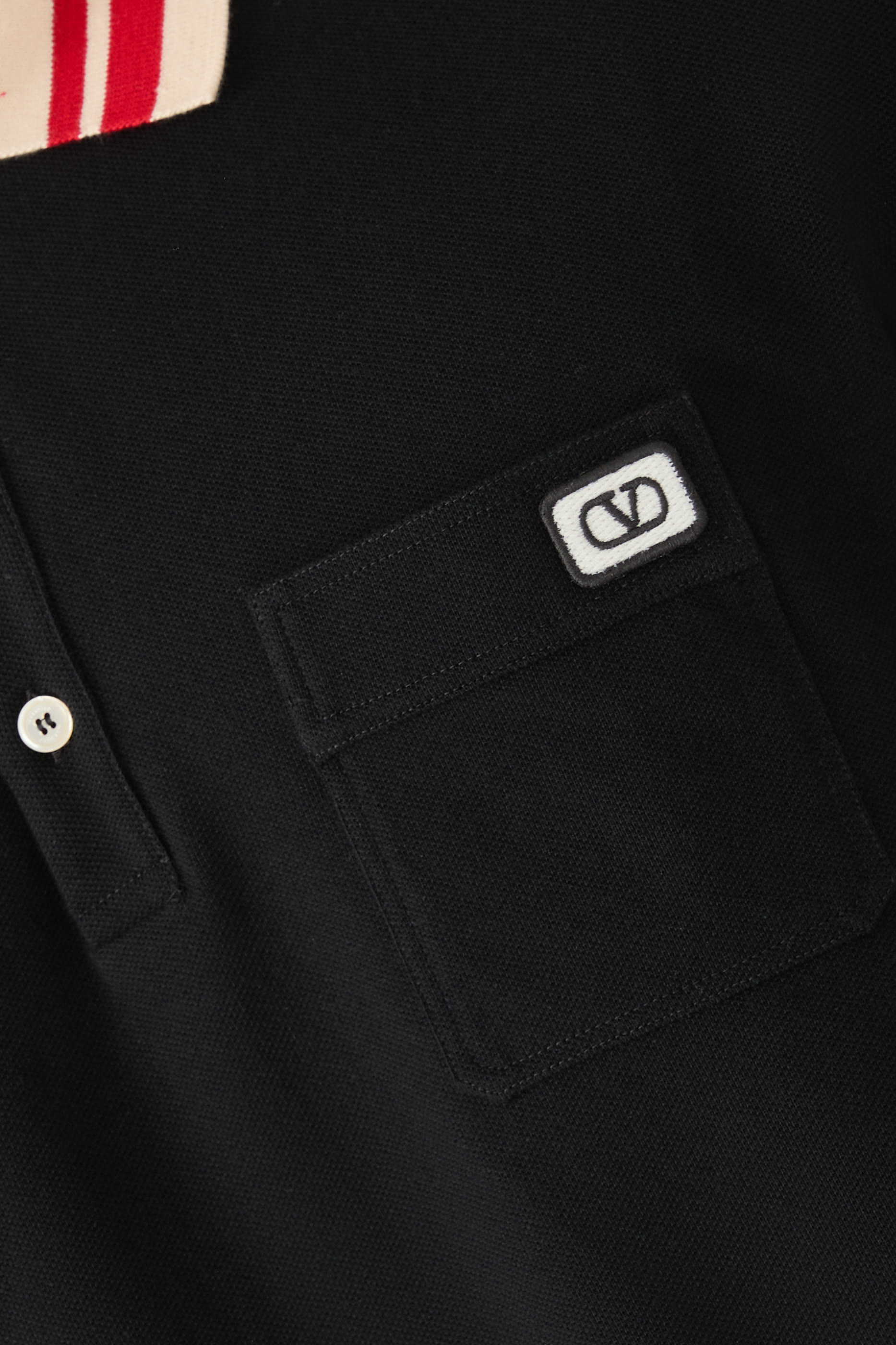 VLogo Patch Cotton Piqué Polo Shirt