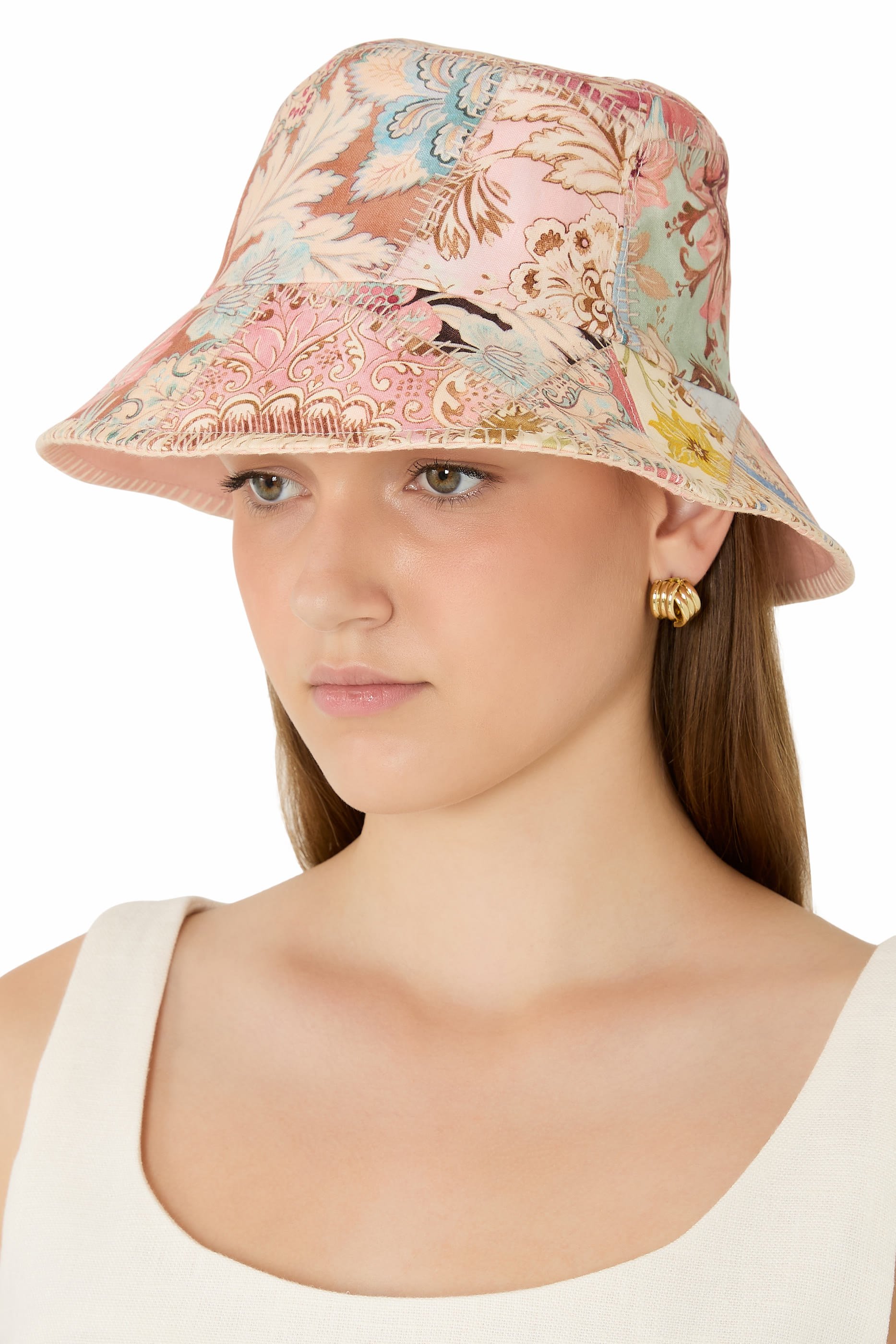 Printed Canvas Bucket Hat 