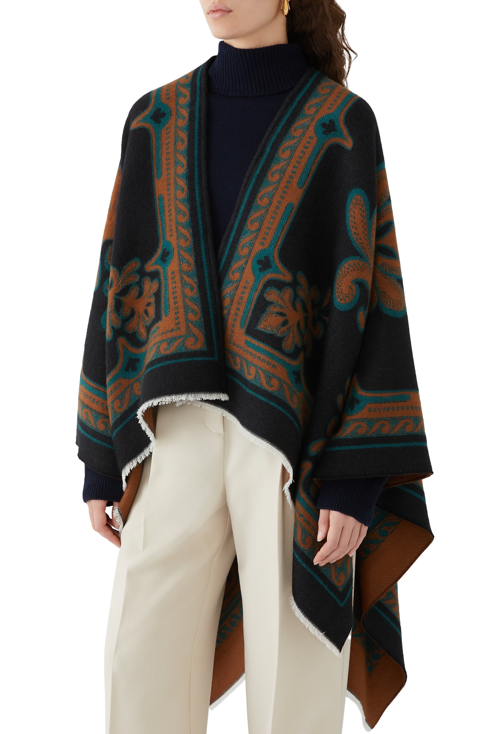 Wool-Silk Poncho