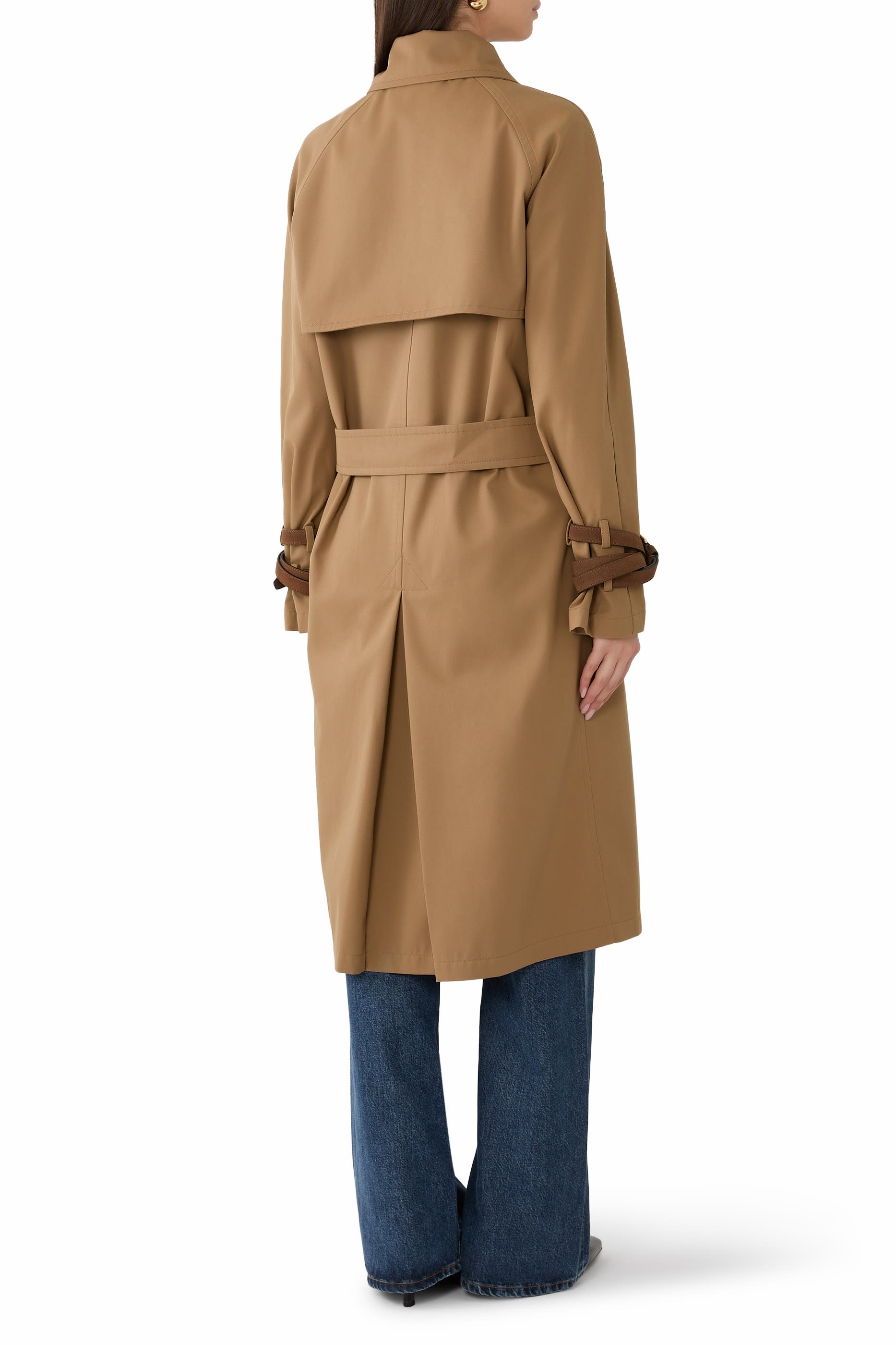 Cotton Blend Gabardine Trench Coat