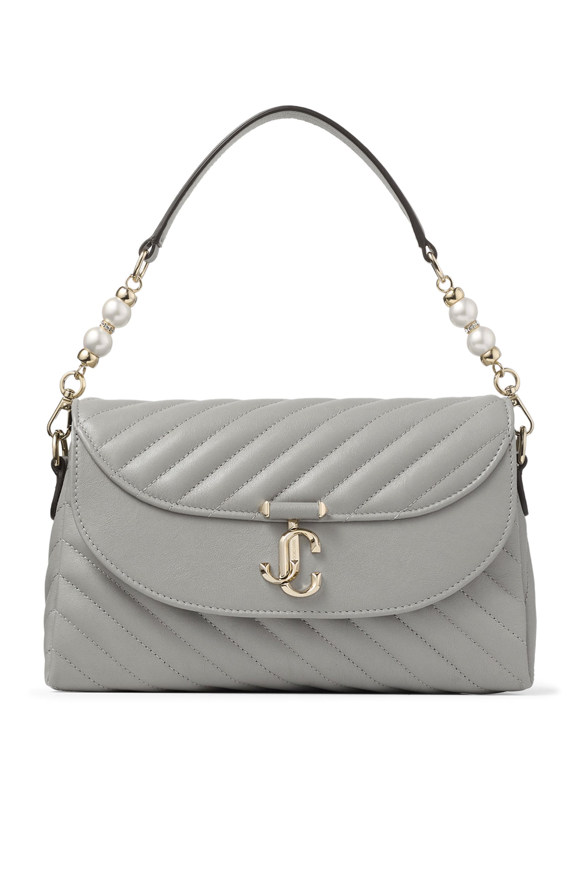 Curve Top Handle Bag with Pearl Detail 