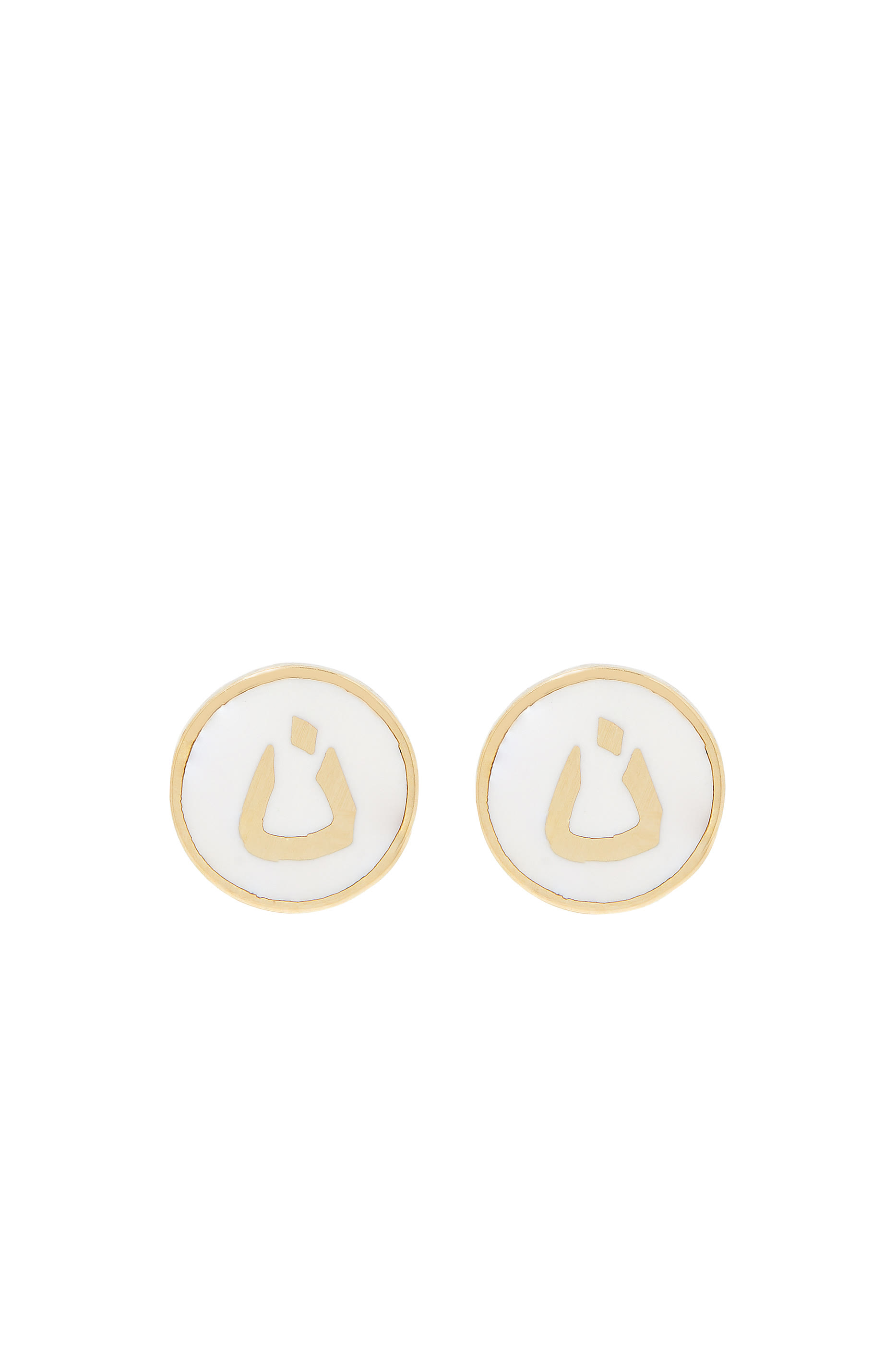 Letter Studs, 18k Yellow Gold
