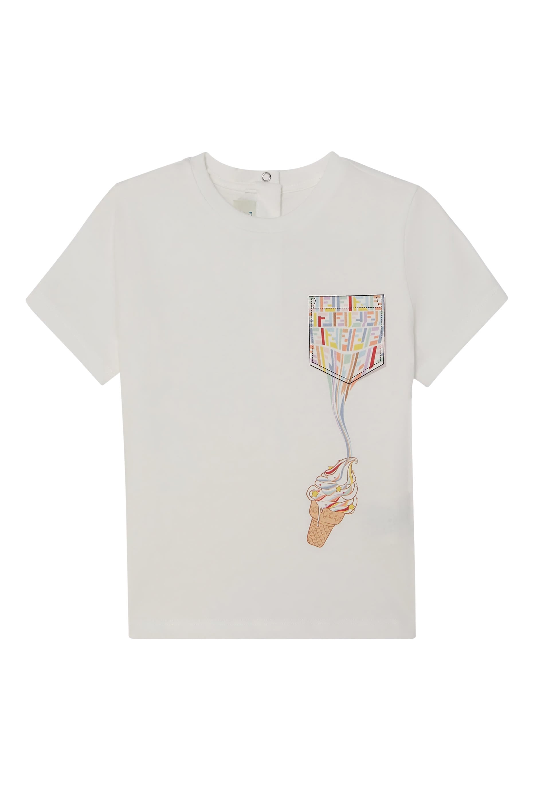 Kids Multicolor Print and Breast Pocket T-Shirt
