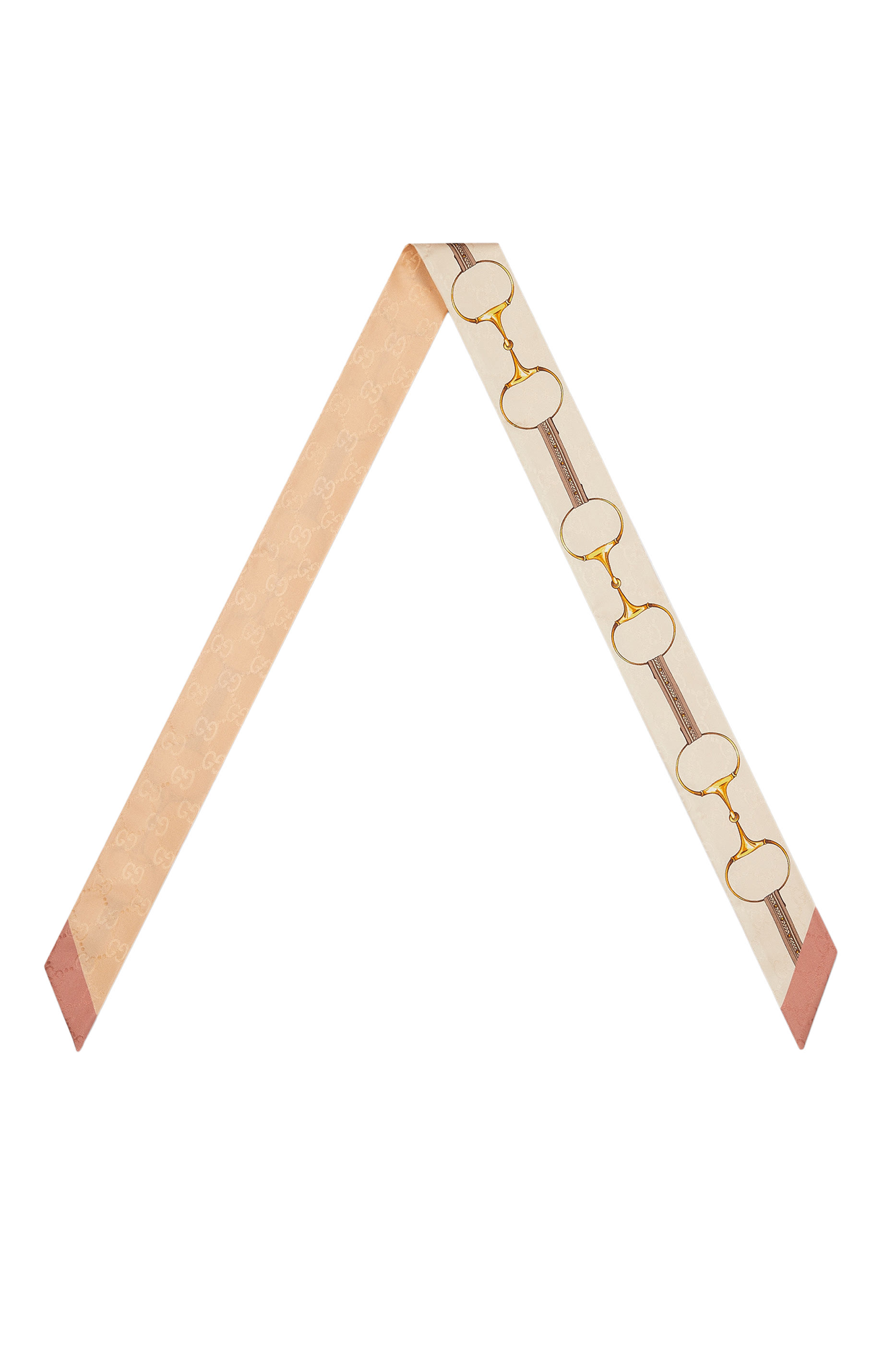 Horsebit Print Silk Neck Bow