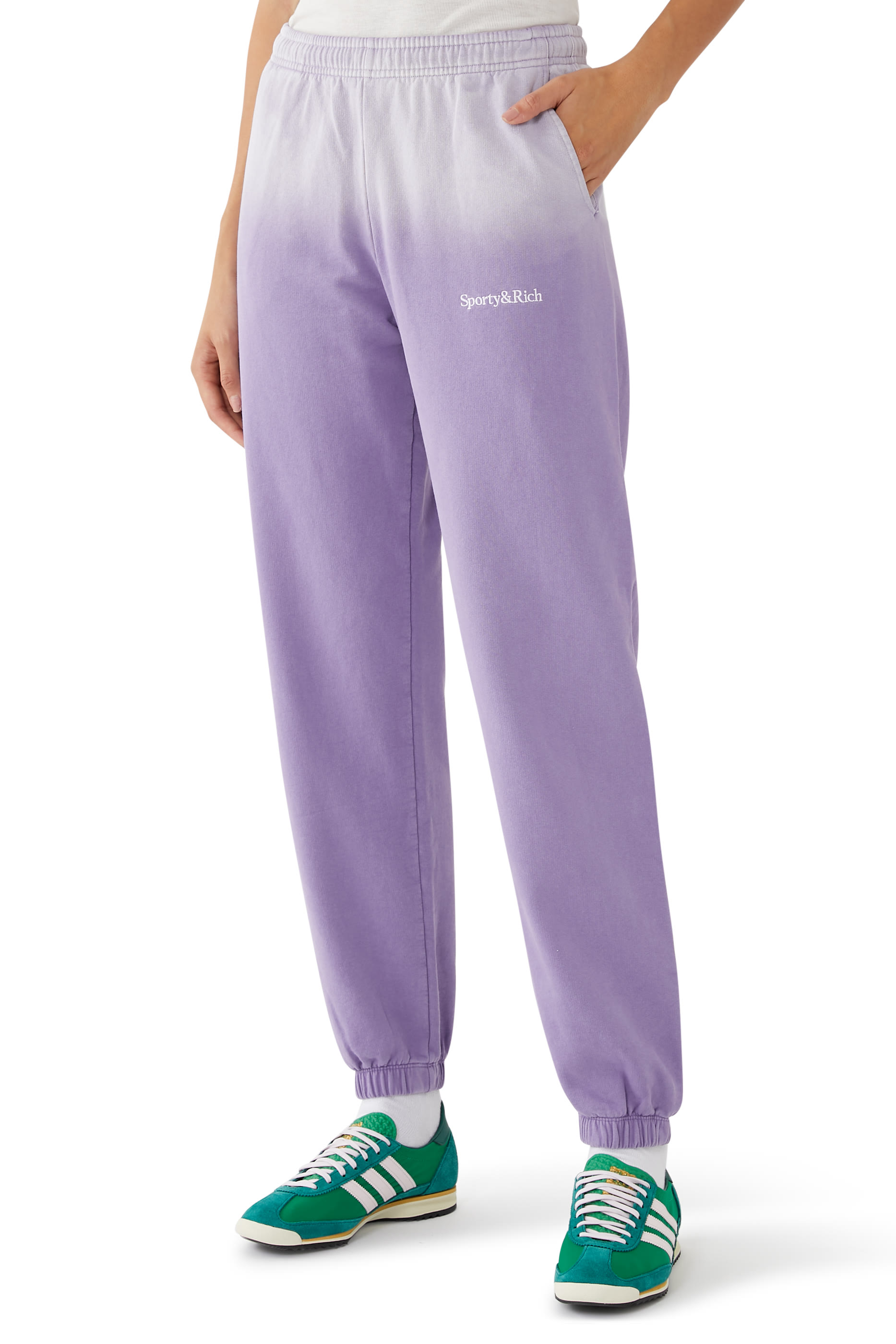 Serif Logo Embroidered Sweatpants