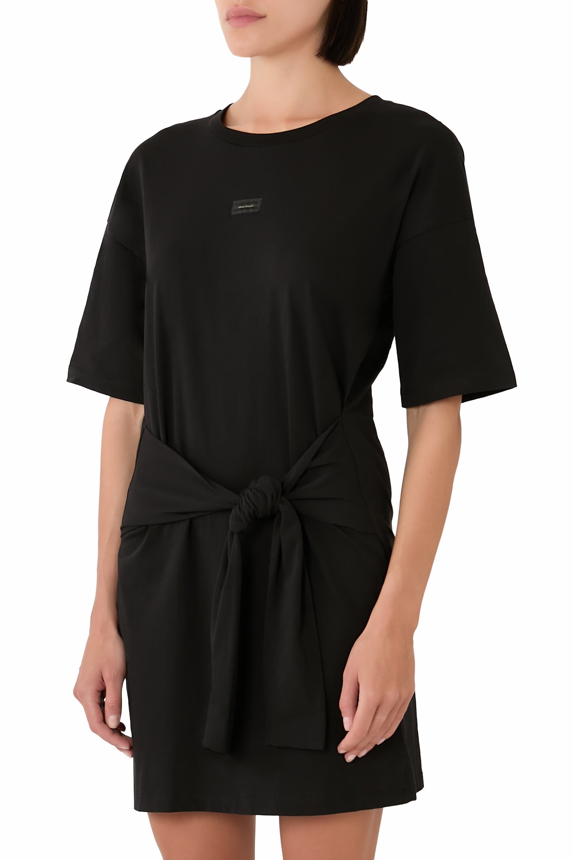 Waist Ribbon Short Dress